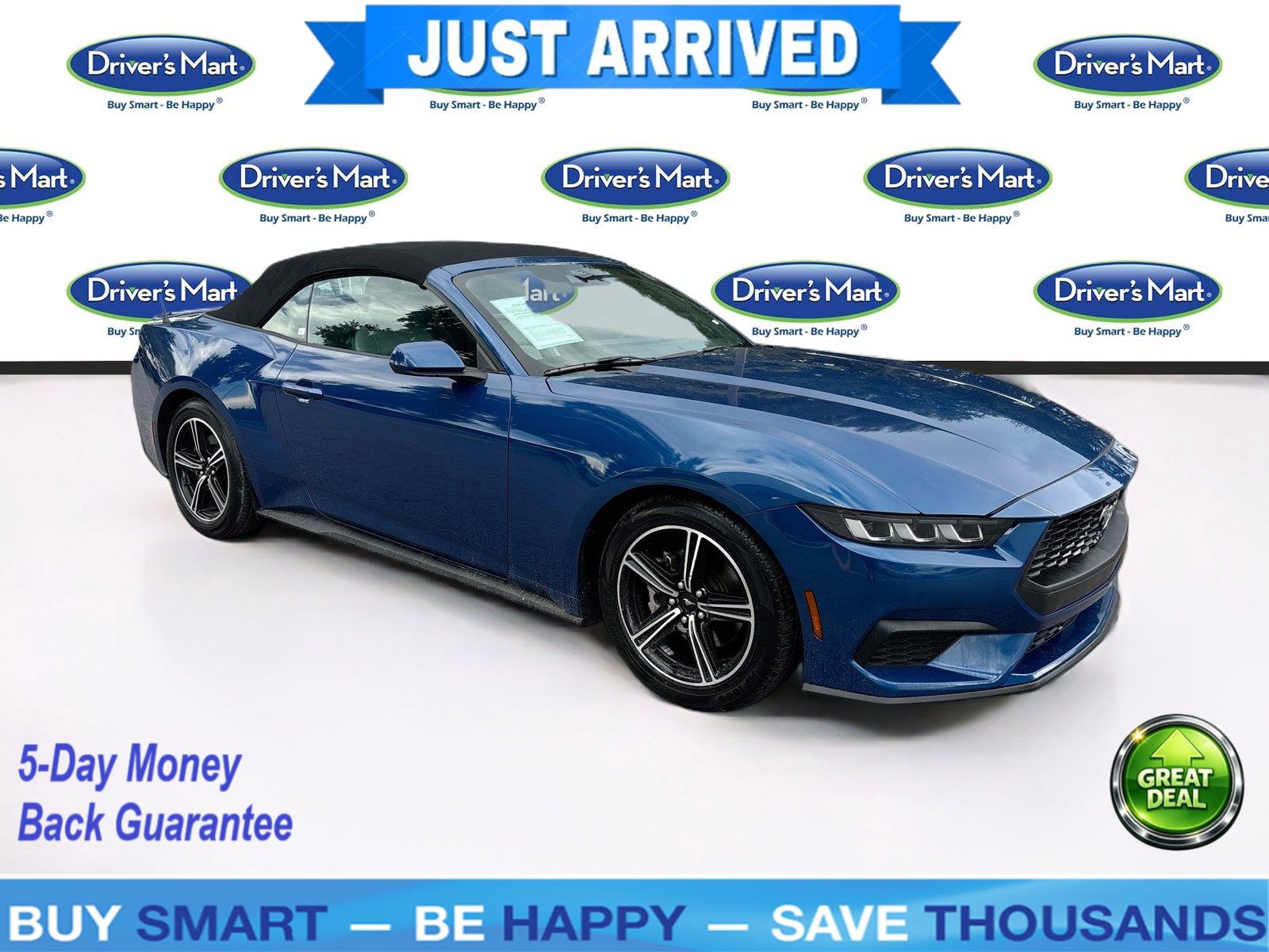 Blue 2024 Ford Mustang Convertible Rear-Wheel Drive Automatic