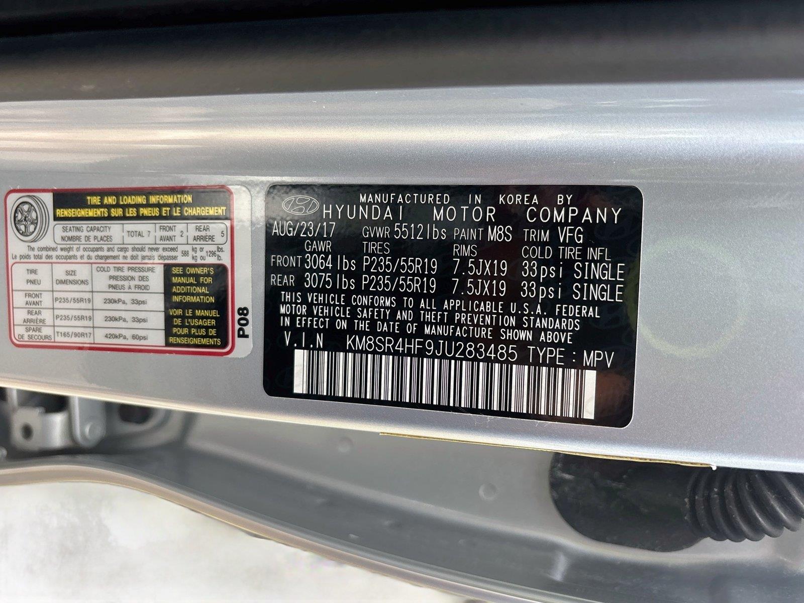 2018 Hyundai Santa Fe SE Ultimate