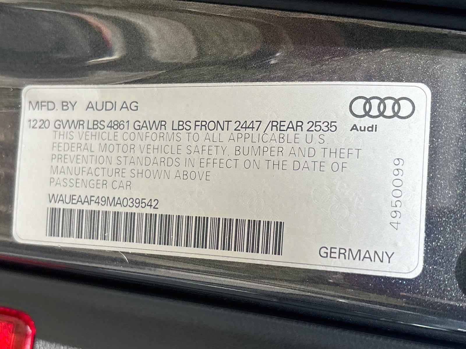 2021 Audi A4 Sedan S line Premium Plus