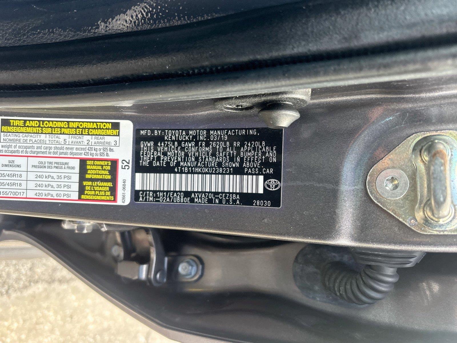 2019 Toyota Camry SE