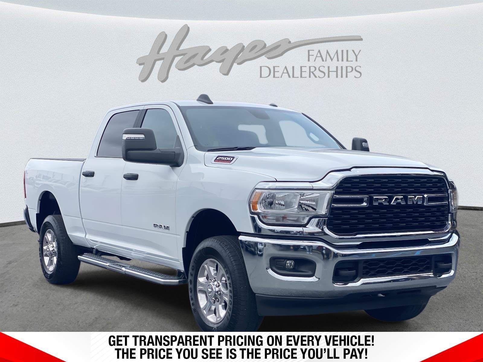 Bright White Clearcoat 2024 RAM 2500 Big Horn Crew Cab 4WD Pickup Truck Four-Wheel Drive 8-Speed Automatic
