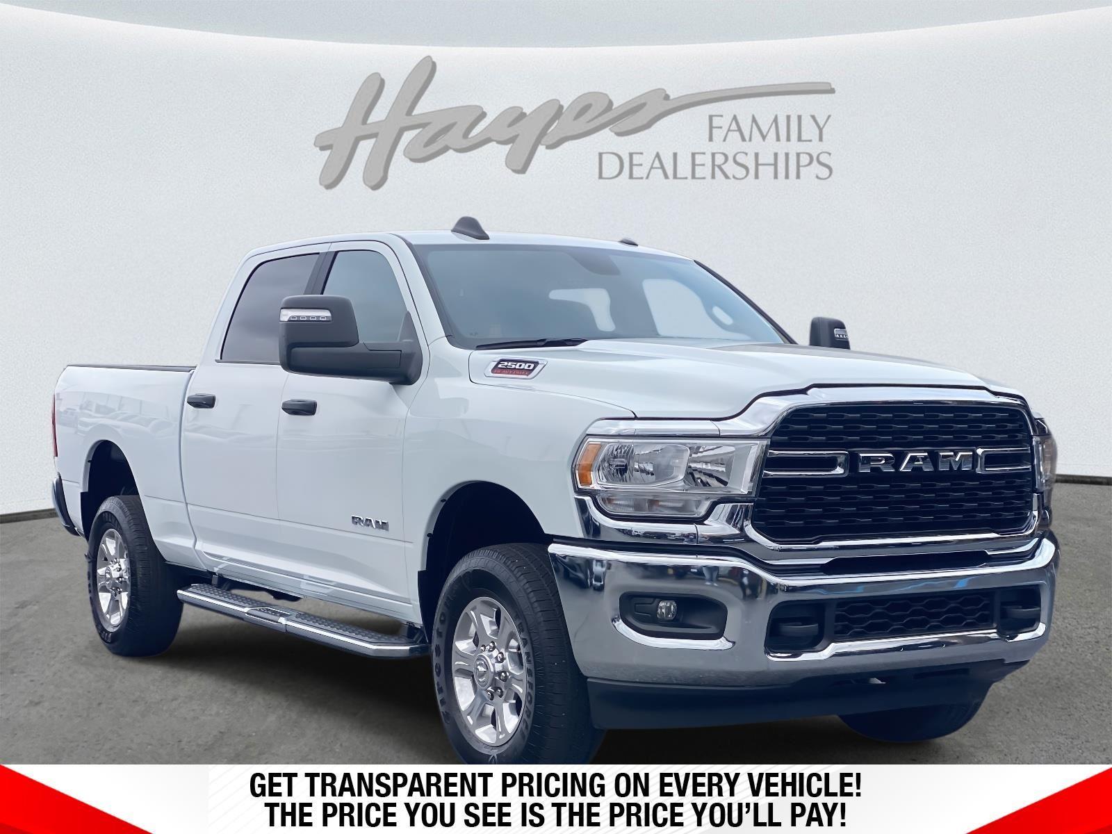 Bright White Clearcoat 2024 RAM 2500 Big Horn Crew Cab 4WD Pickup Truck Four-Wheel Drive 8-Speed Automatic