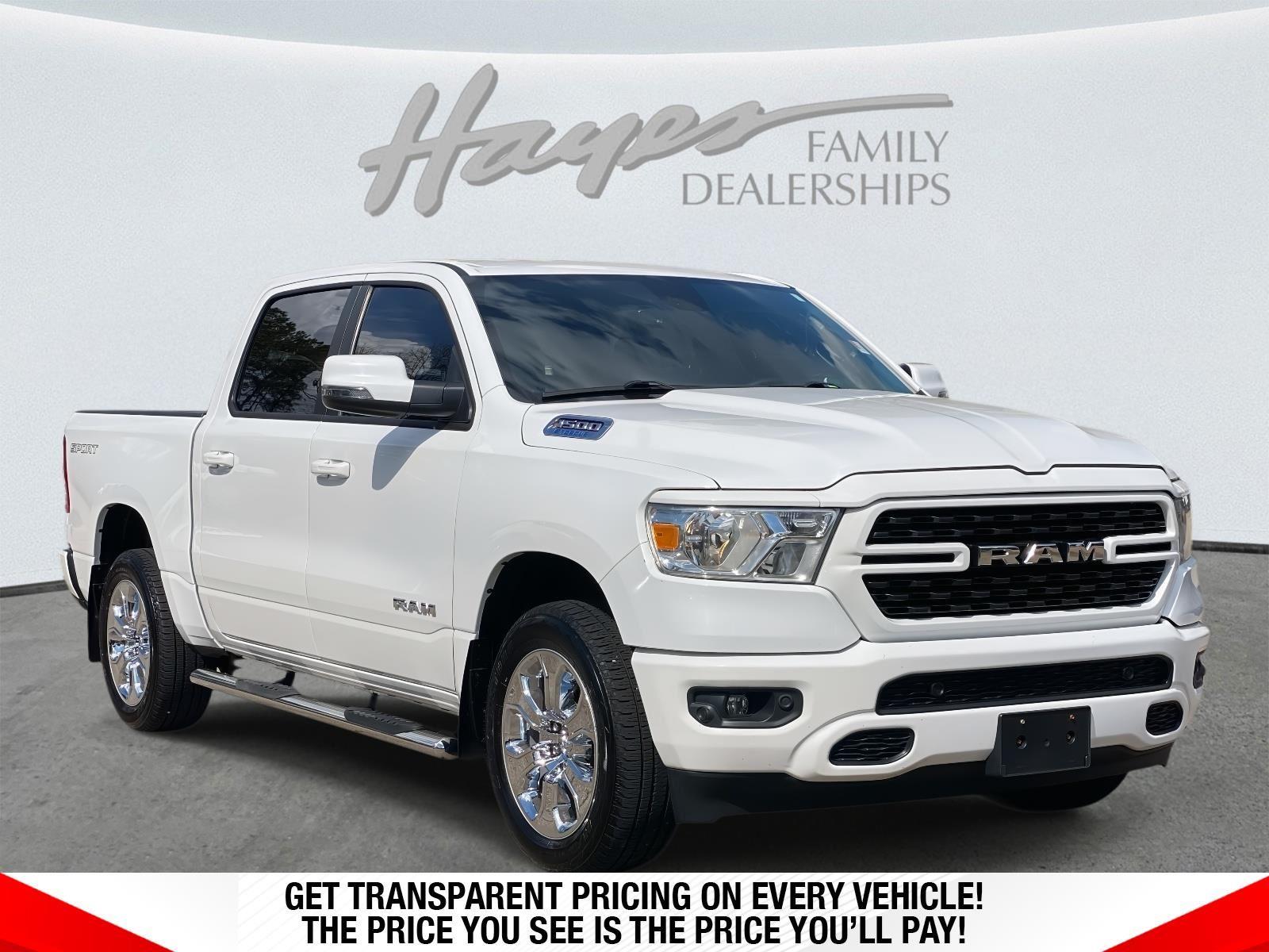Bright White Clearcoat 2023 RAM 1500 Big Horn Crew Cab 4WD Pickup Truck Four-Wheel Drive 8-Speed Automatic