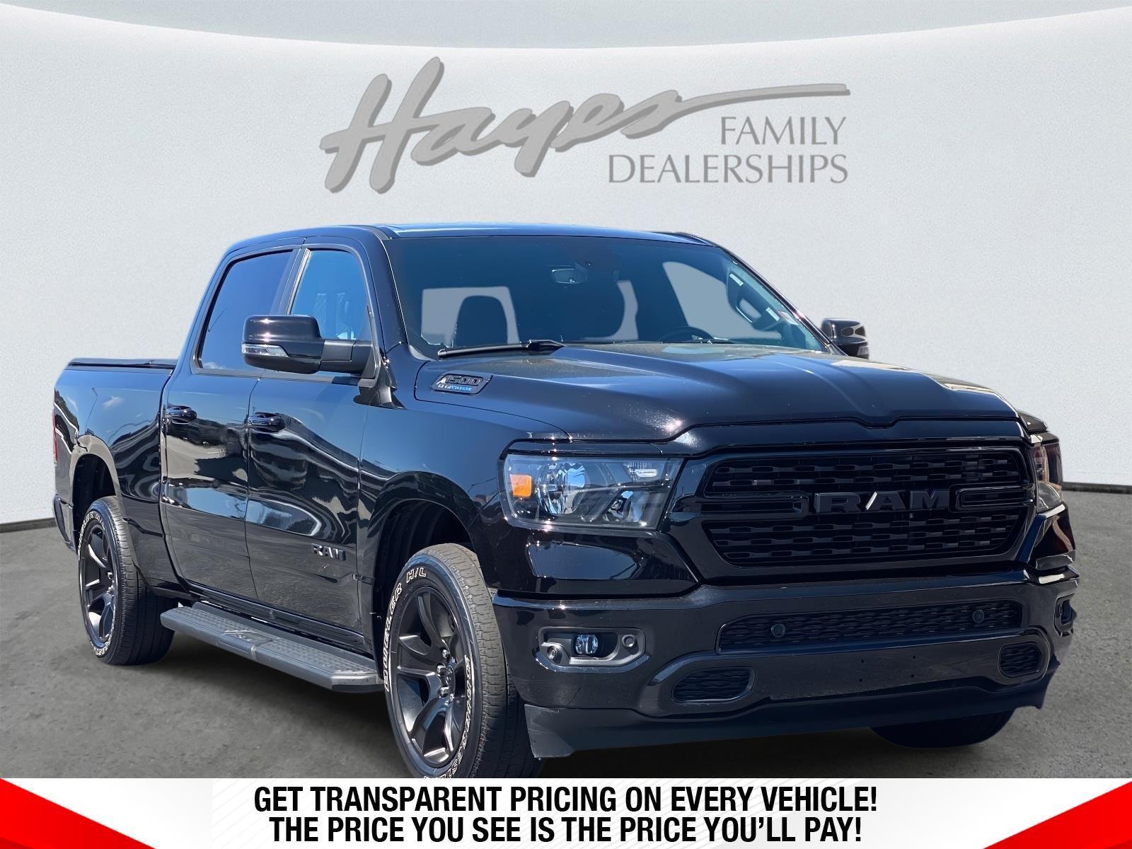 Diamond Black Crystal Pearlcoat 2023 RAM 1500 Big Horn Crew Cab 4WD Pickup Truck Four-Wheel Drive 8-Speed Automatic