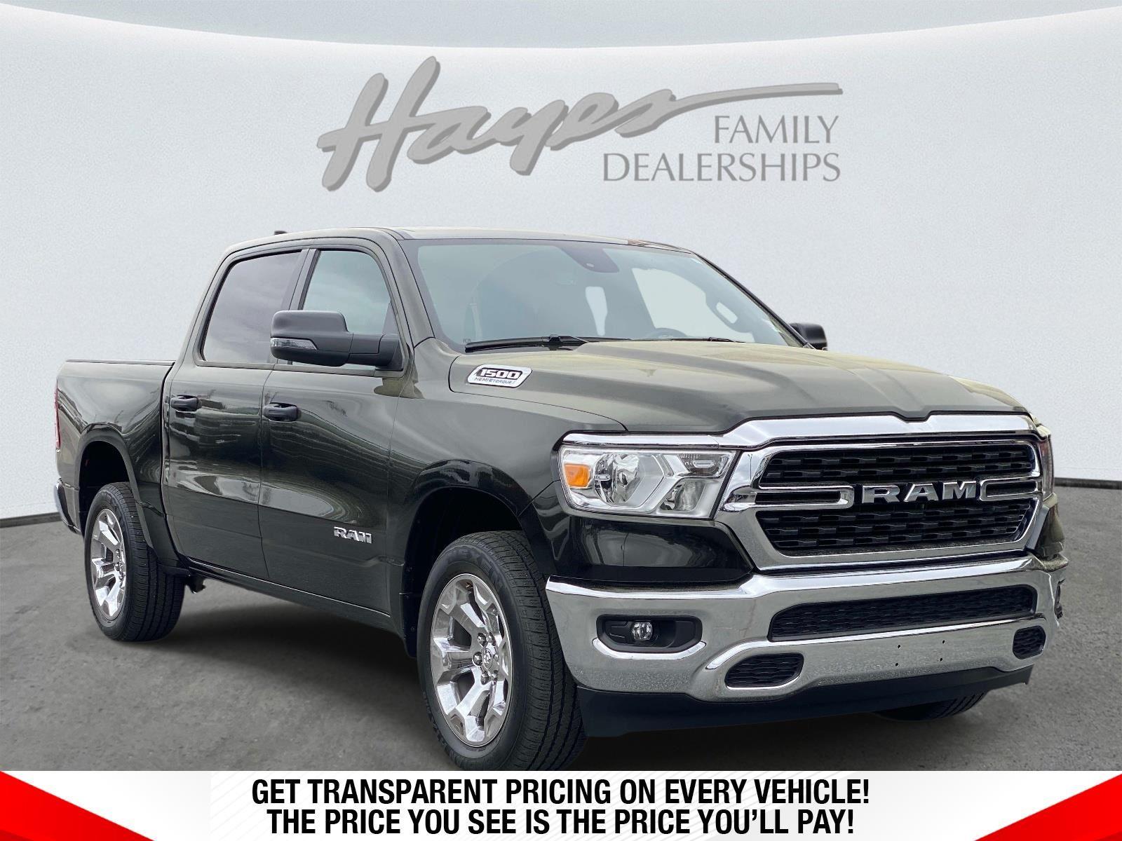 Diamond Black Crystal Pearlcoat 2023 RAM 1500 Big Horn Crew Cab 4WD Pickup Truck Four-Wheel Drive 8-Speed Automatic