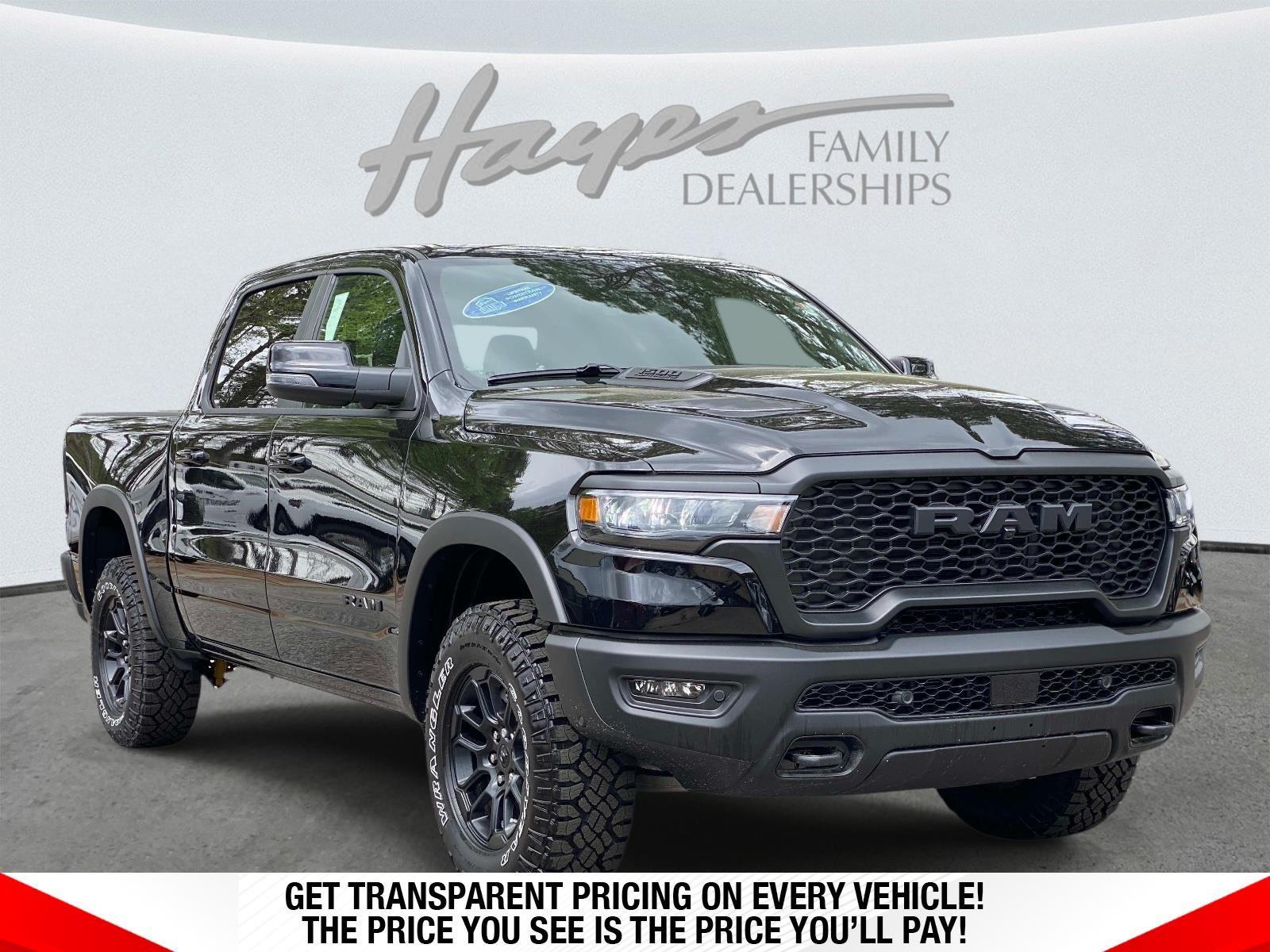 Diamond Black Crystal Pearlcoat 2026 RAM 1500 Rebel Crew Cab 4WD Pickup Truck Four-Wheel Drive 8-Speed Automatic