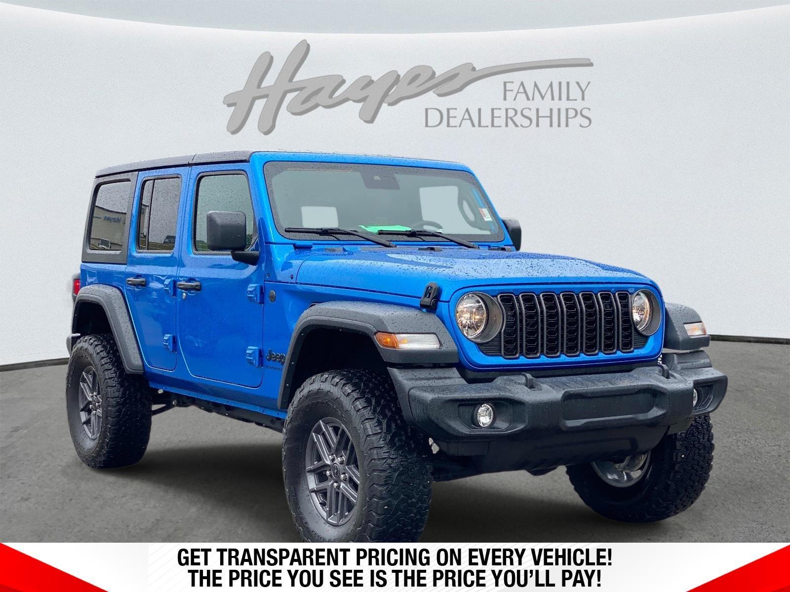 Hydro Blue Pearlcoat 2024 Jeep Wrangler Sport S 4-Door 4WD SUV / Crossover Four-Wheel Drive 8-Speed Automatic