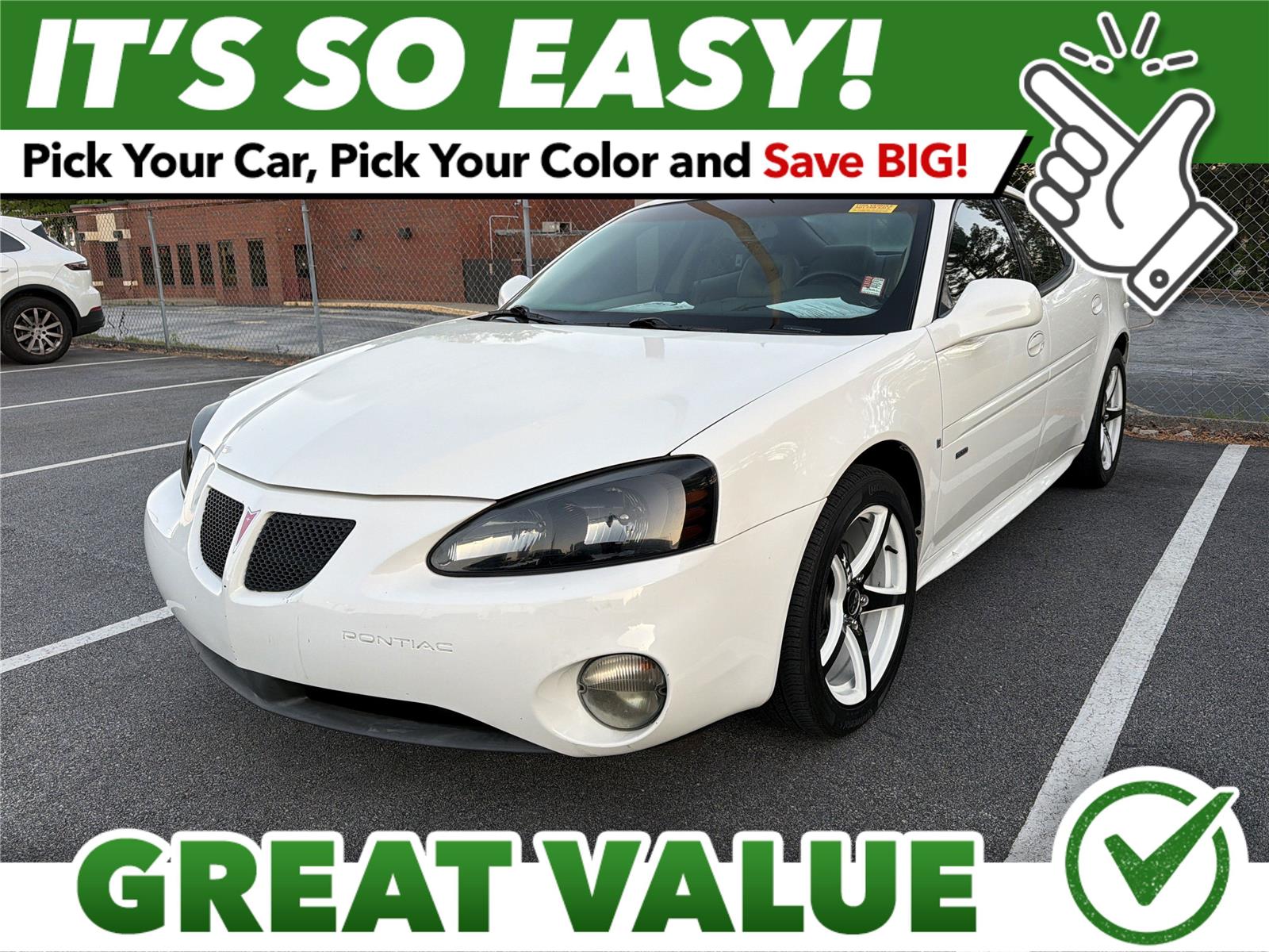 Ivory White 2005 Pontiac Grand Prix GTP Sedan Front-Wheel Drive 4-Speed Automatic Overdrive
