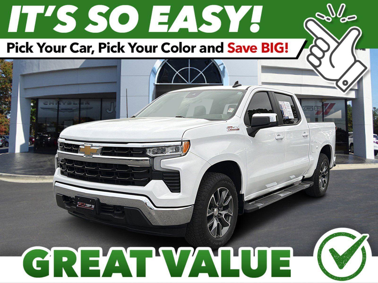 Summit White 2024 Chevrolet Silverado 1500 LT Crew Cab 4WD Pickup Truck Four-Wheel Drive Automatic