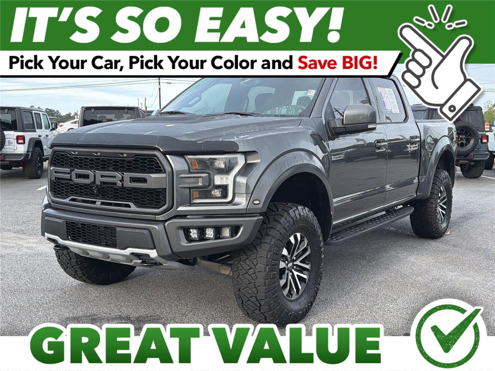 Gray (Magnetic) 2019 Ford F-150 Raptor SuperCrew 4WD Pickup Truck Four-Wheel Drive Automatic