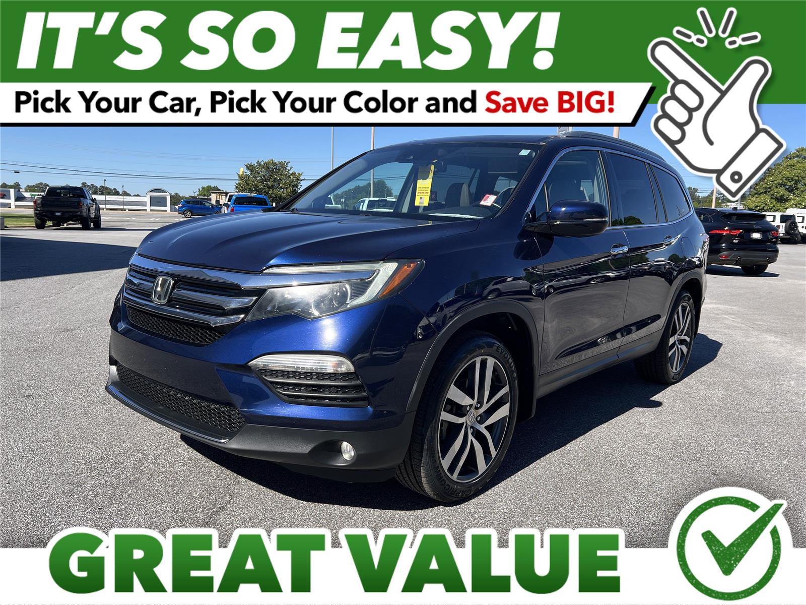 Black (Obsidian Blue Pearl) 2017 Honda Pilot Elite AWD SUV / Crossover All-Wheel Drive Automatic
