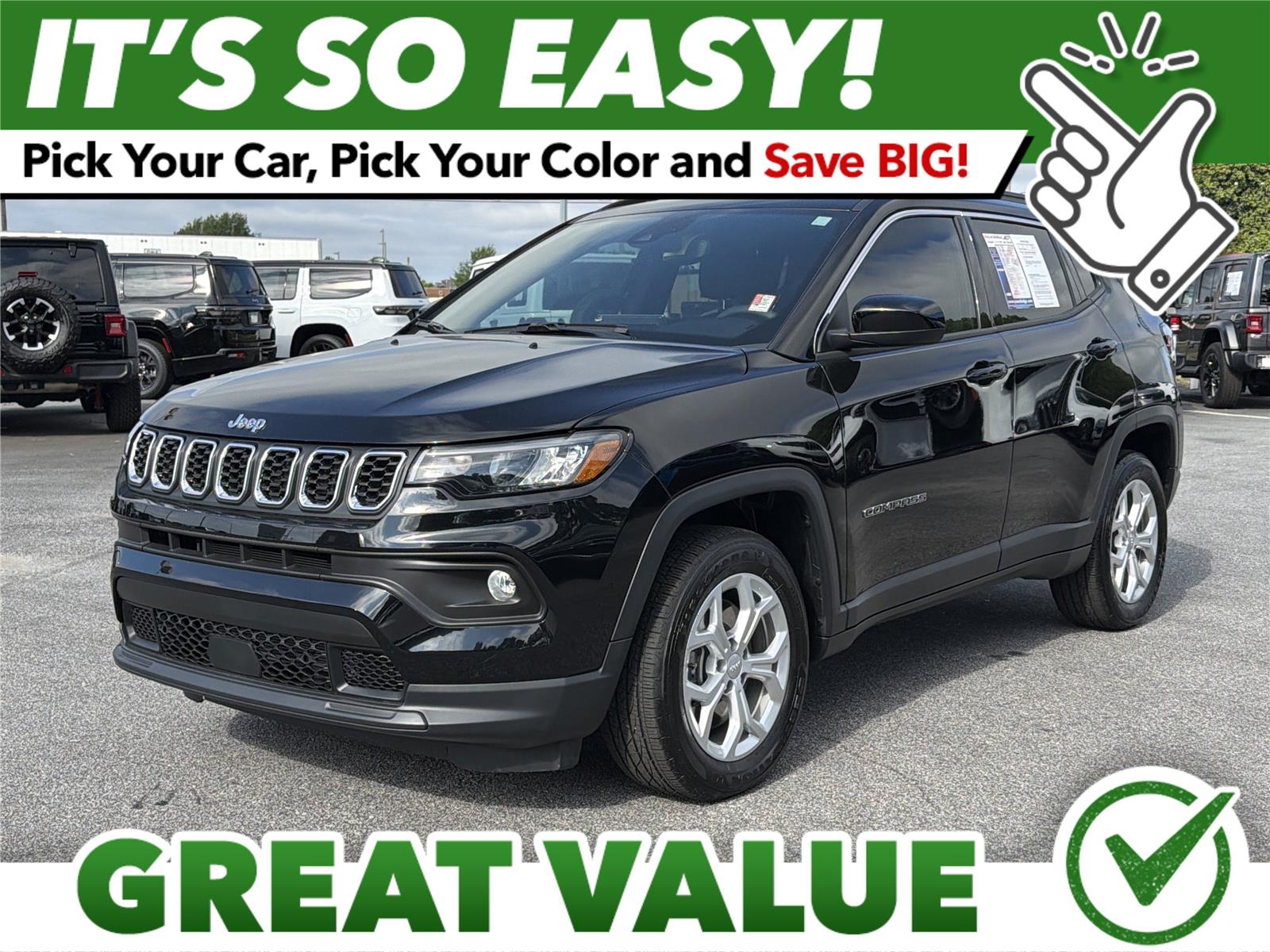 Diamond Black Crystal Pearlcoat 2024 Jeep Compass Latitude 4WD SUV / Crossover Four-Wheel Drive 8-Speed Automatic