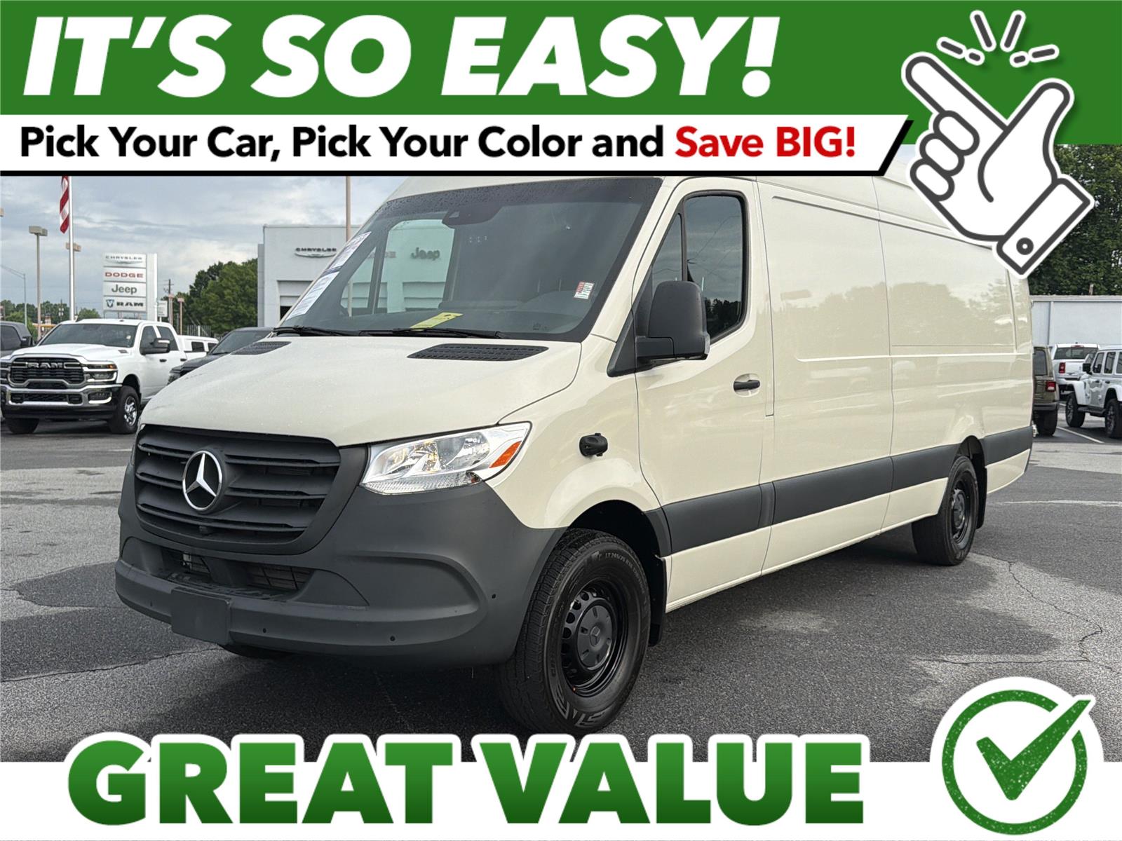 Gray (Pebble Grey) 2024 Mercedes-Benz Sprinter Cargo 2500 170 High Roof Extended RWD Van Rear-Wheel Drive Automatic