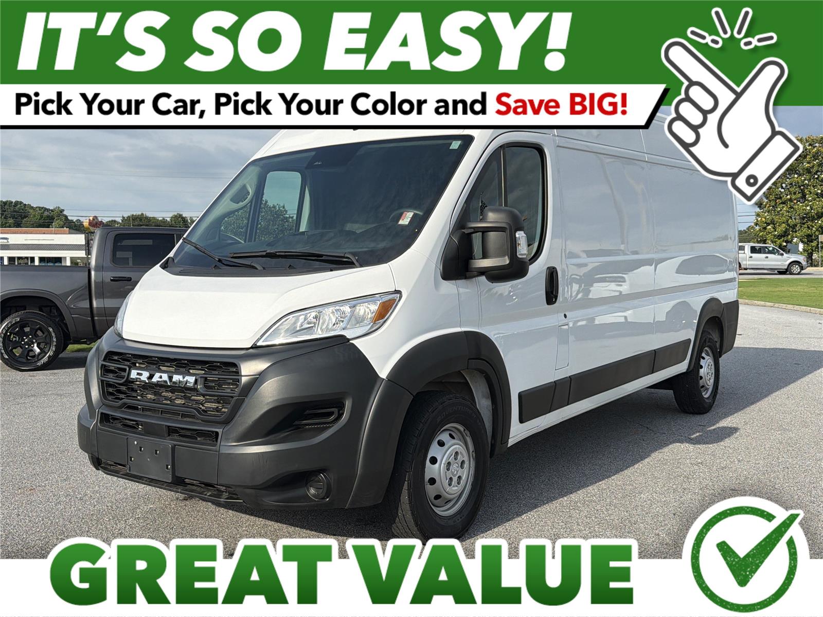 Bright White Clearcoat 2023 RAM ProMaster 2500 159 High Roof Cargo Van FWD Van Front-Wheel Drive 9-Speed Automatic