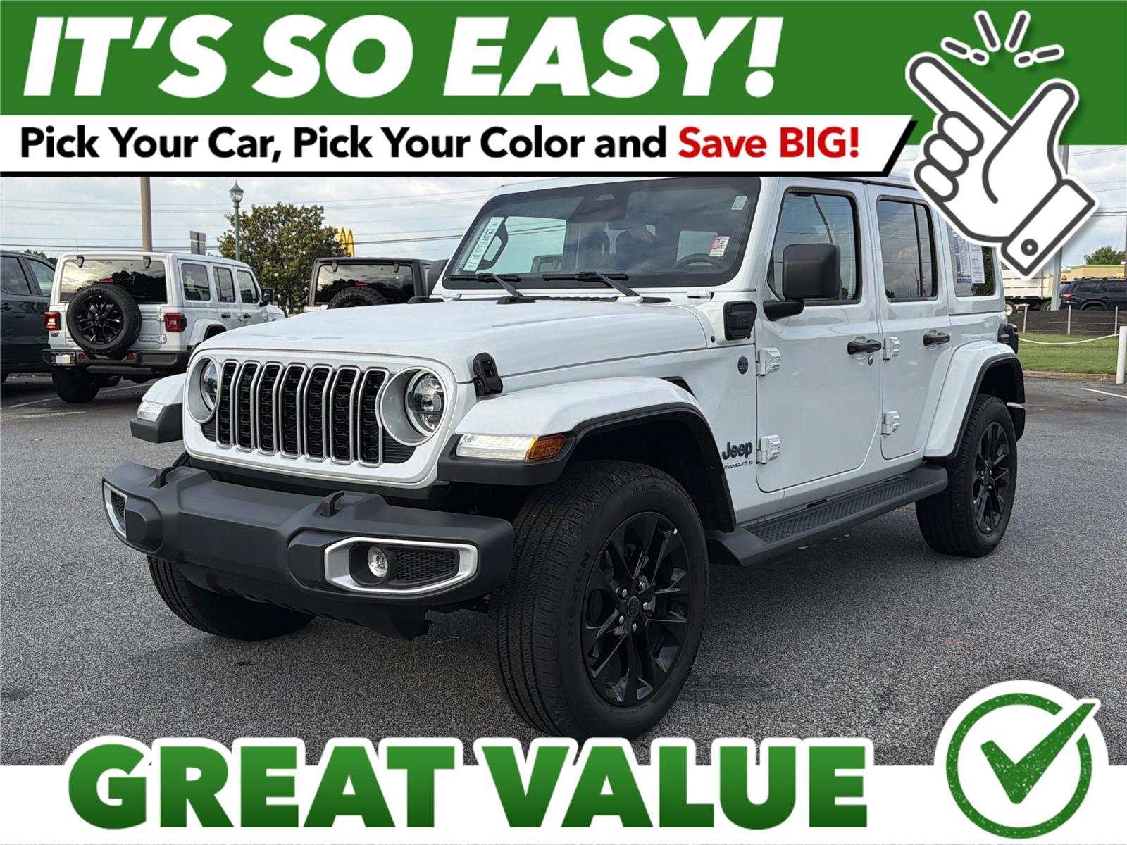 Bright White Clearcoat 2025 Jeep Wrangler 4xe Sahara 4WD SUV / Crossover Four-Wheel Drive 8-Speed Automatic