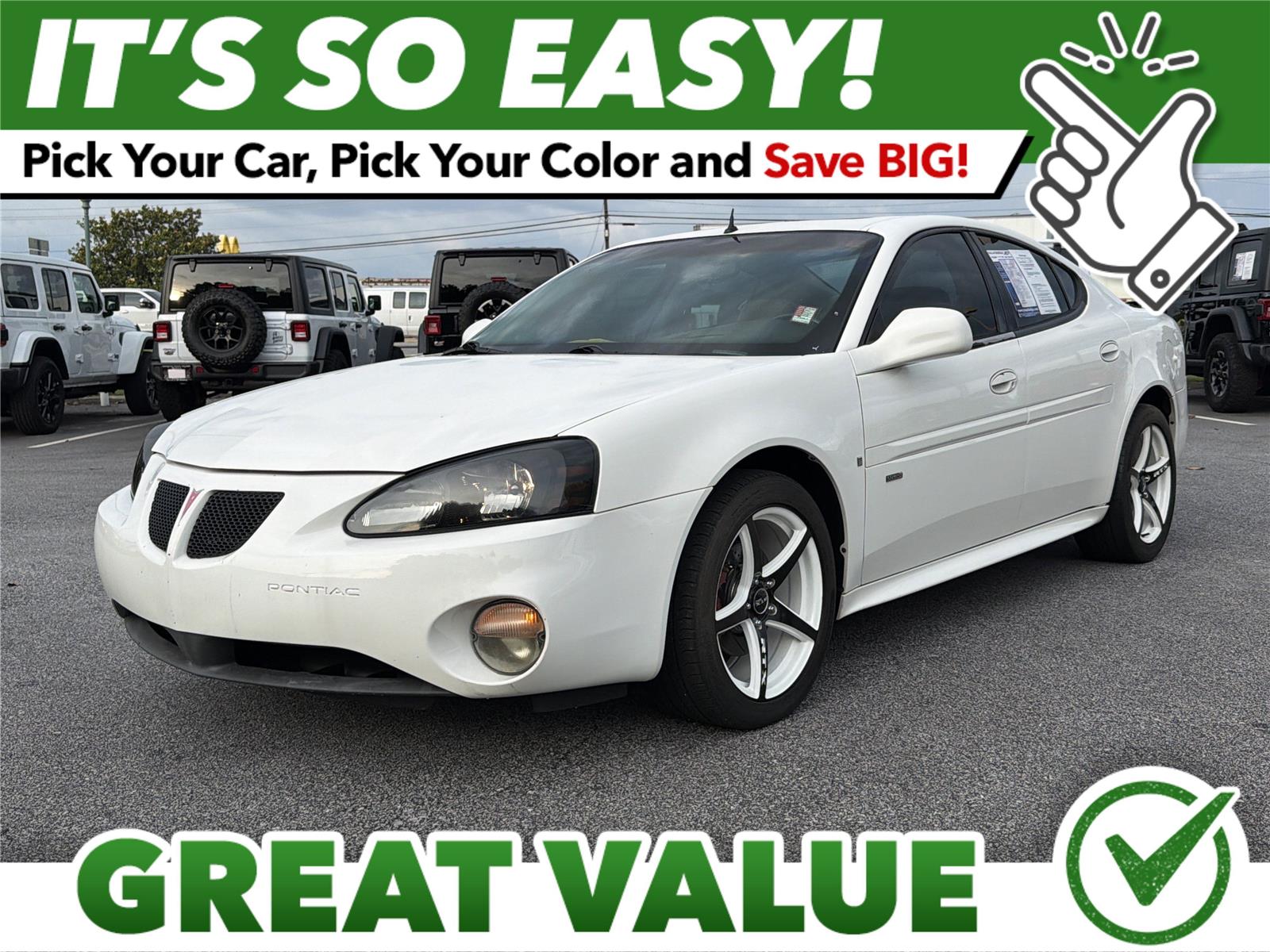 Ivory White 2005 Pontiac Grand Prix GTP Sedan Front-Wheel Drive 4-Speed Automatic Overdrive