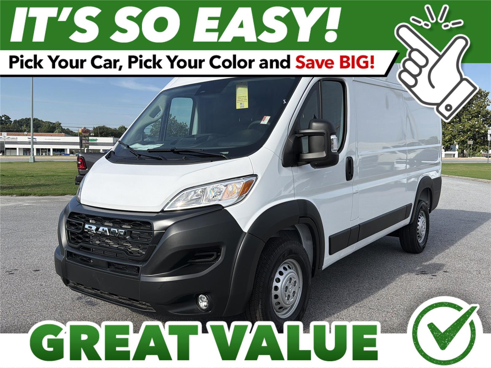 Bright White Clearcoat 2026 RAM ProMaster 1500 Tradesman 136 High Roof Cargo Van FWD Van Front-Wheel Drive Automatic