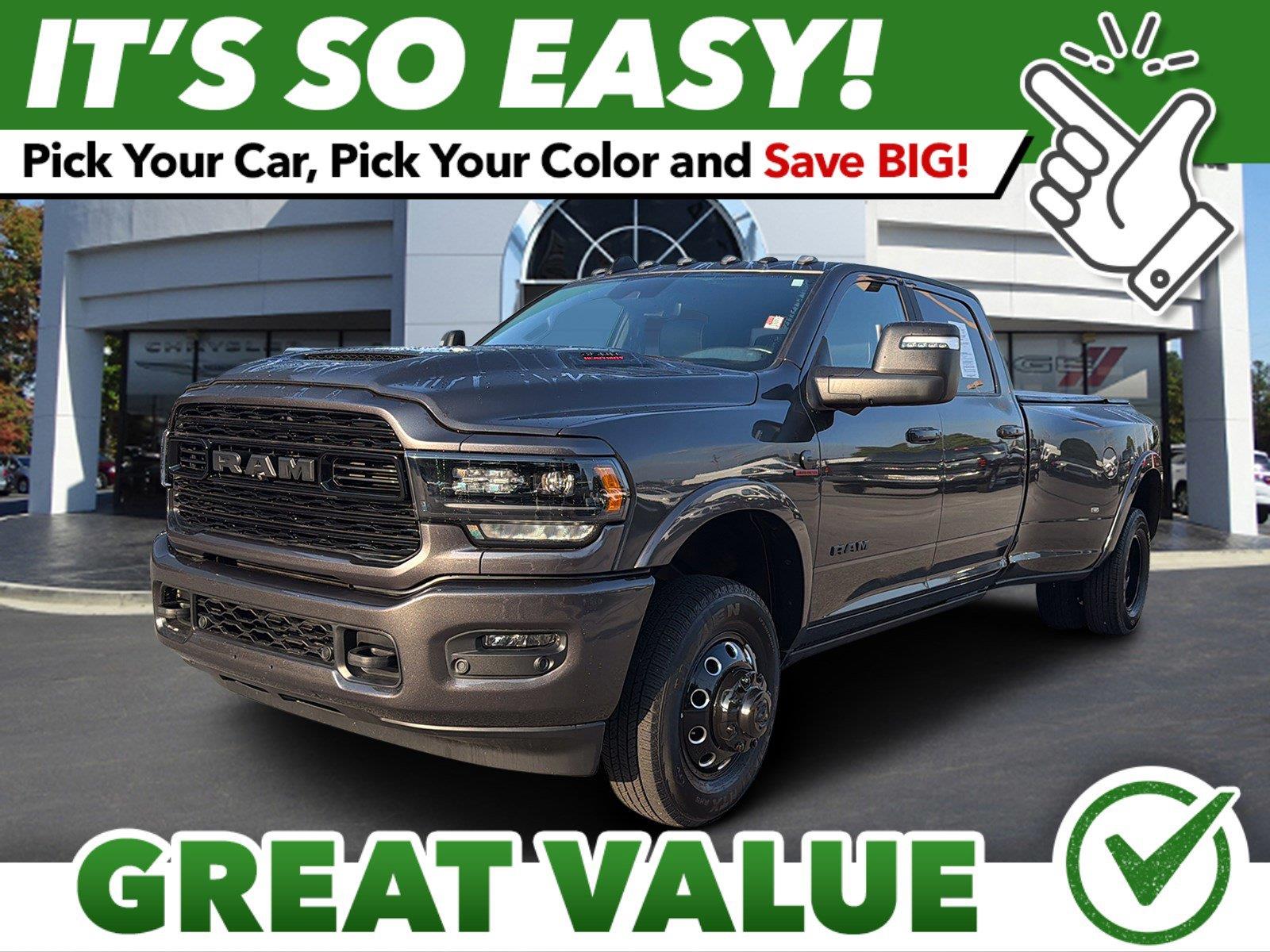 Gray (Granite Crystal Metallic Clearcoat) 2024 RAM 3500 Limited Crew Cab LB DRW 4WD Pickup Truck Four-Wheel Drive 6-Speed Automatic