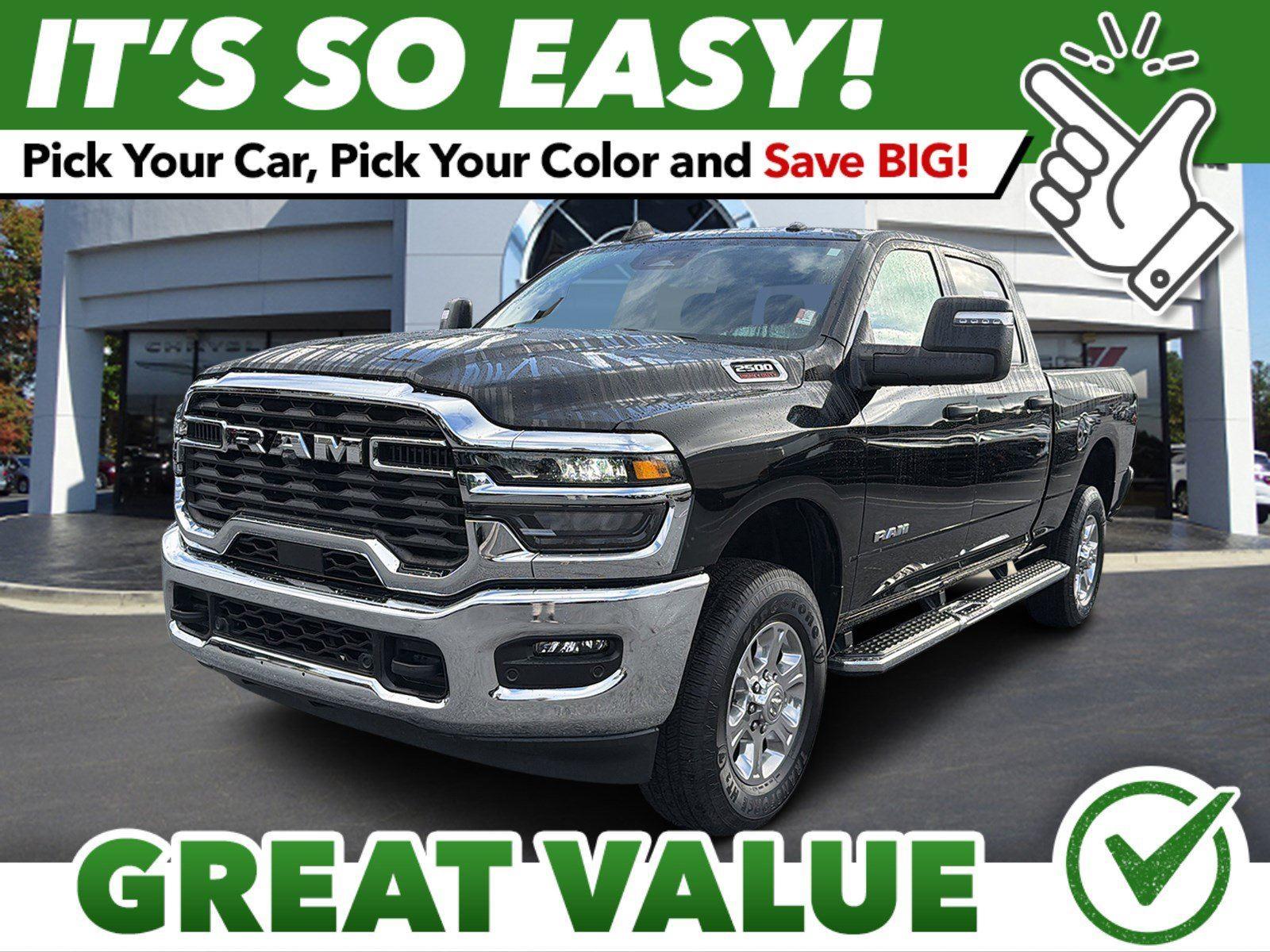 Diamond Black Crystal Pearlcoat 2026 RAM 2500 Big Horn Crew Cab 4WD Pickup Truck Four-Wheel Drive 8-Speed Automatic