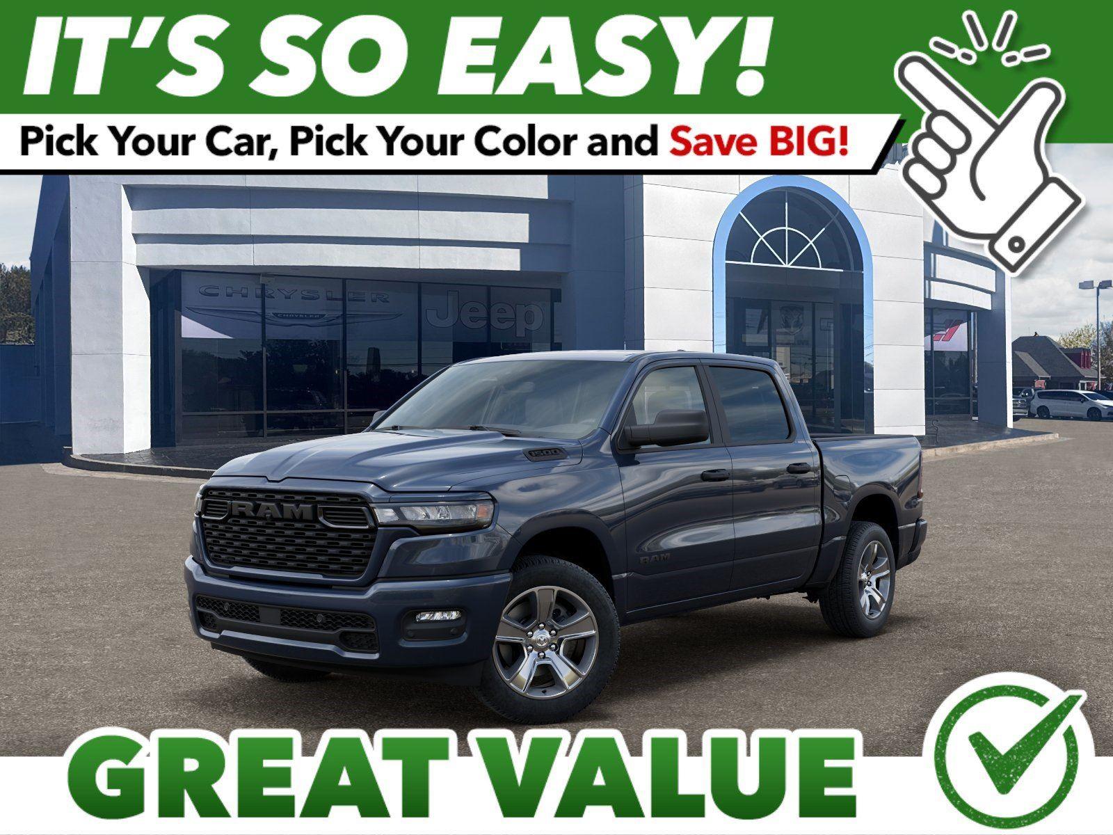 Forged Blue Metallic 2026 RAM 1500 Pickup Truck Four-Wheel Drive 8-Speed Automatic