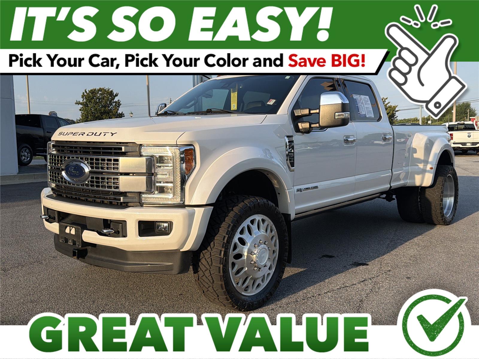 White Platinum Metallic Tri-Coat 2019 Ford F-450 Super Duty Pickup Truck Four-Wheel Drive 6-Speed Automatic