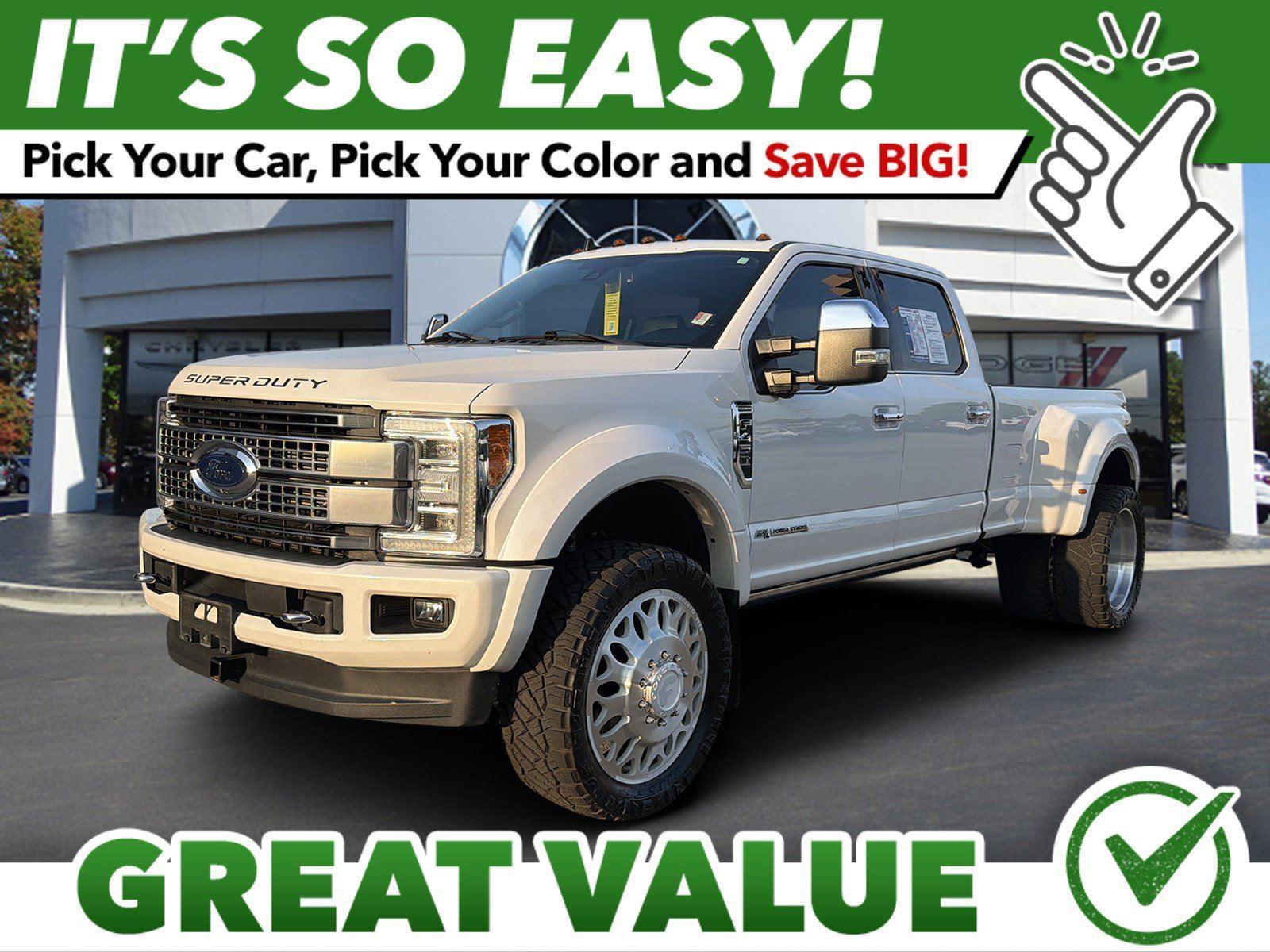 White Platinum Metallic Tri-Coat 2019 Ford F-450 Super Duty Pickup Truck Four-Wheel Drive 6-Speed Automatic