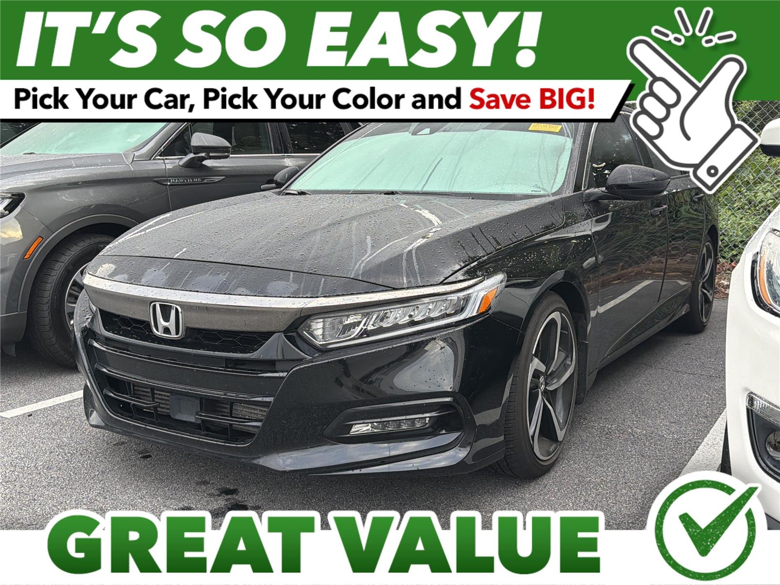 Crystal Black Pearl 2019 Honda Accord Sedan Front-Wheel Drive 7-Speed CVT