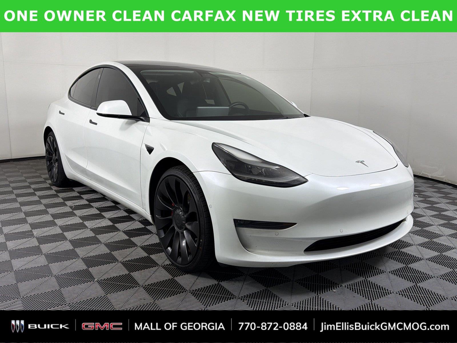 Pearl White Multi-Coat 2022 Tesla Model 3 Sedan All-Wheel Drive Automatic