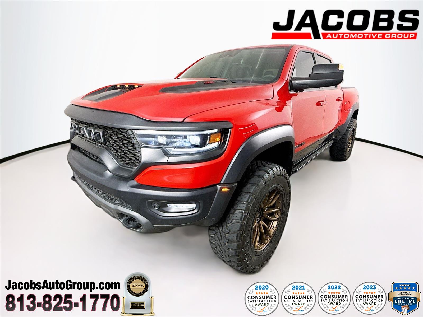 Flame Red Clearcoat 2021 RAM 1500 TRX Crew Cab 4WD Pickup Truck All-Wheel Drive 8-Speed Automatic