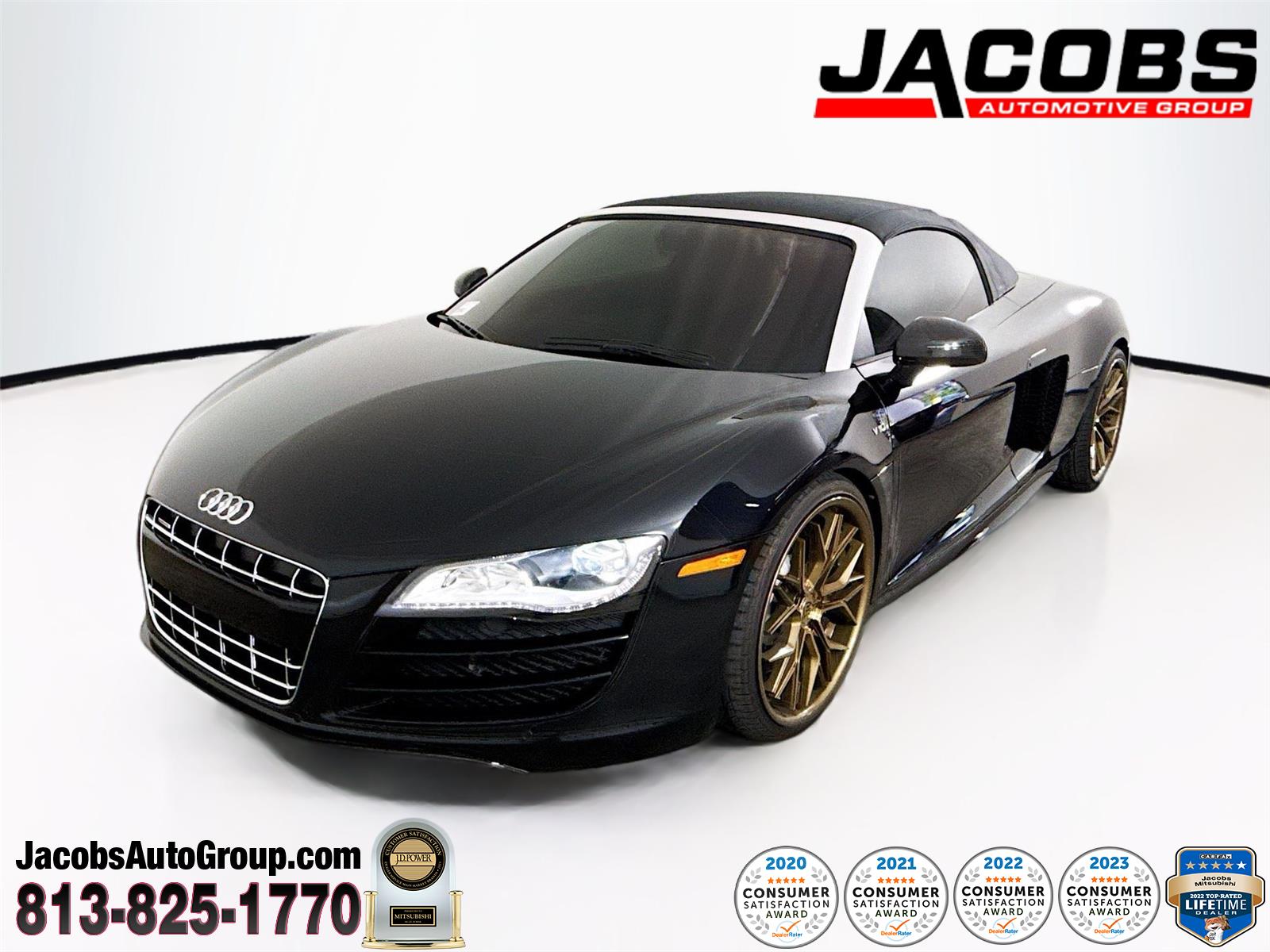 Phantom Black Pearl Effect/Black Roof 2012 Audi R8 5.2 quattro Spyder AWD Convertible All-Wheel Drive Automatic
