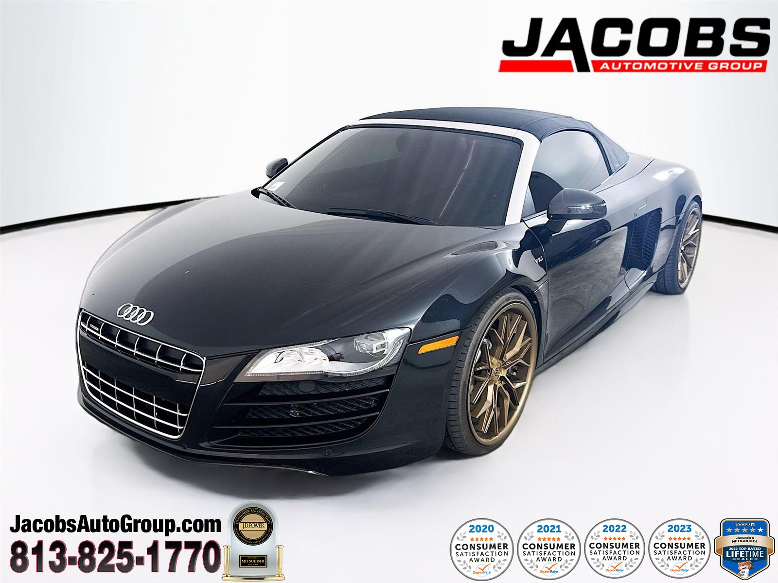 Phantom Black Pearl Effect/Black Roof 2012 Audi R8 5.2 quattro Spyder AWD Convertible All-Wheel Drive Automatic