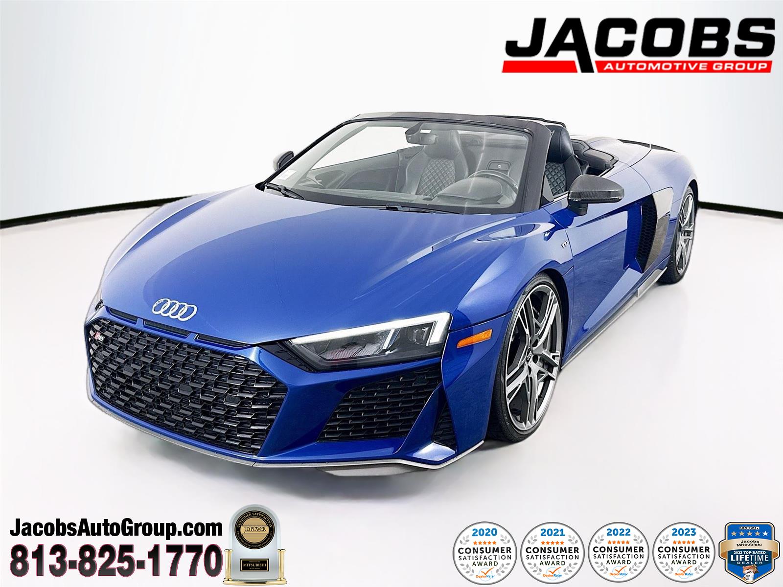 Ascari Blue Metallic 2020 Audi R8 quattro V10 Performance Spyder AWD Convertible All-Wheel Drive Automatic