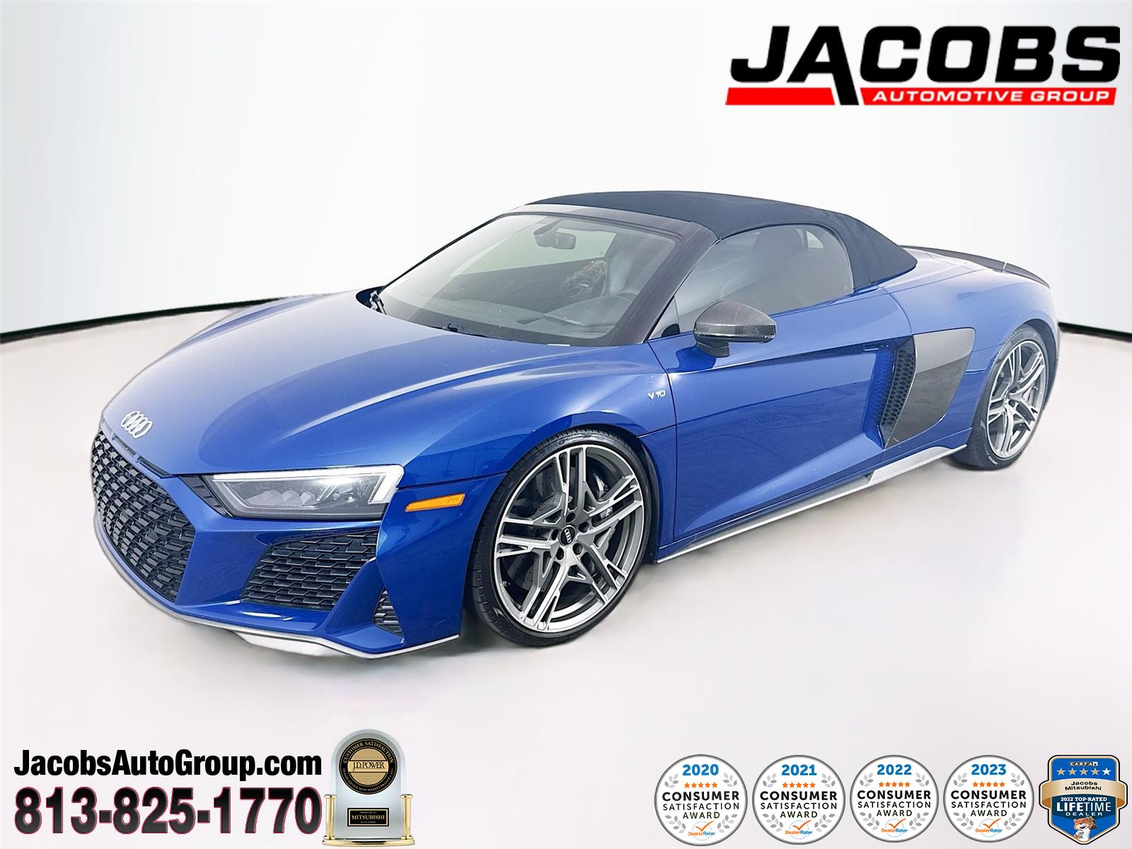 Ascari Blue Metallic 2020 Audi R8 quattro V10 Performance Spyder AWD Convertible All-Wheel Drive Automatic