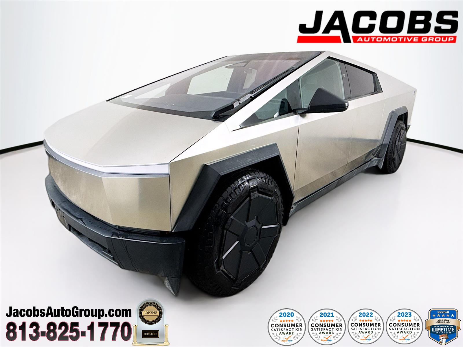 Gray (Stainless Steel) 2024 Tesla Cybertruck Cyberbeast Crew Cab AWD Pickup Truck All-Wheel Drive Automatic