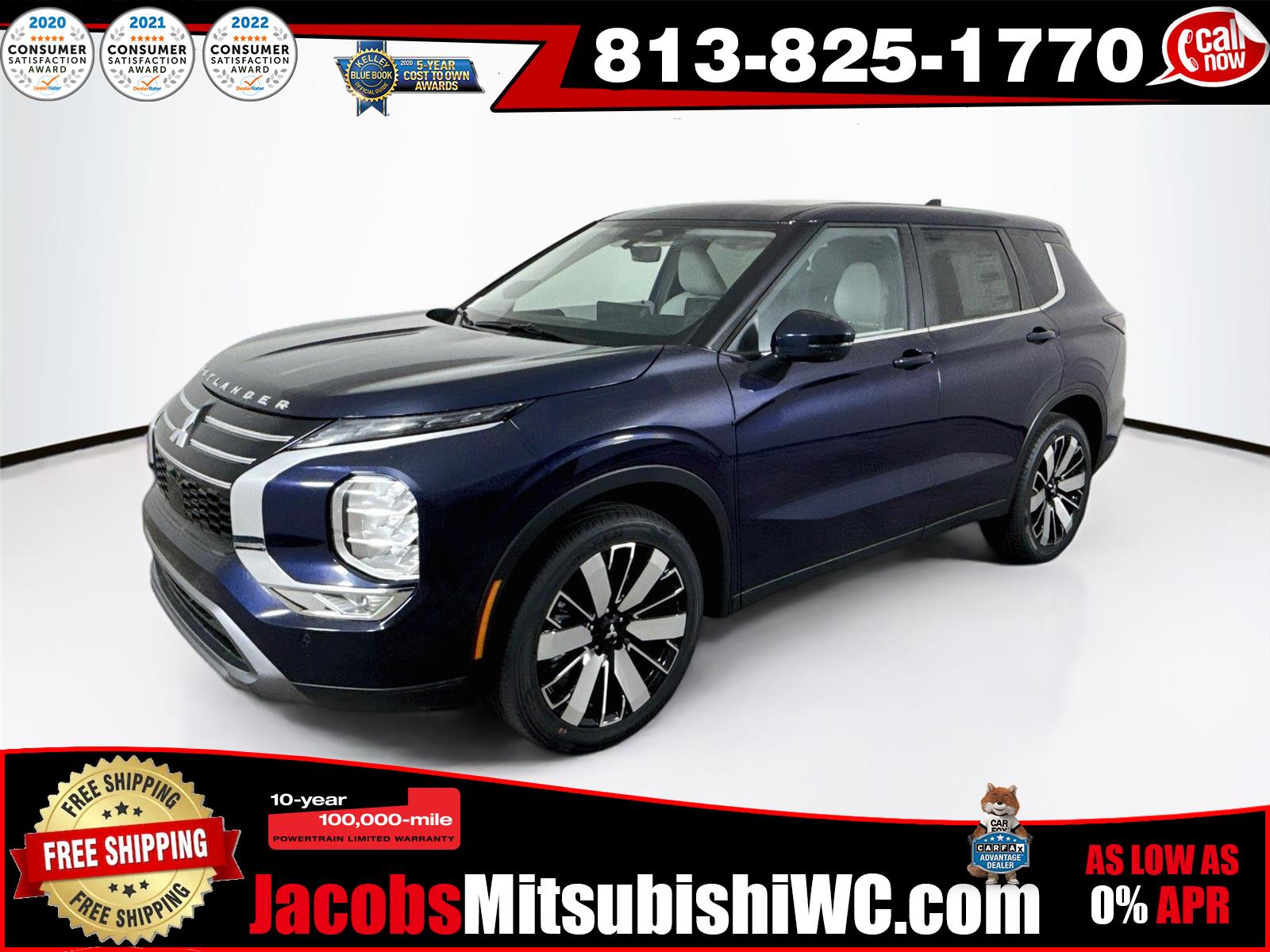 Cosmic Blue Metallic 2026 Mitsubishi Outlander SUV / Crossover Front-Wheel Drive Continuously Variable Transmission