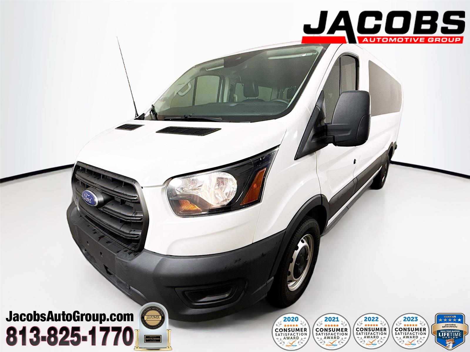 Oxford White 2020 Ford Transit Passenger 350 XL Low Roof LWB RWD with Sliding Passenger-Side Door Van Rear-Wheel Drive