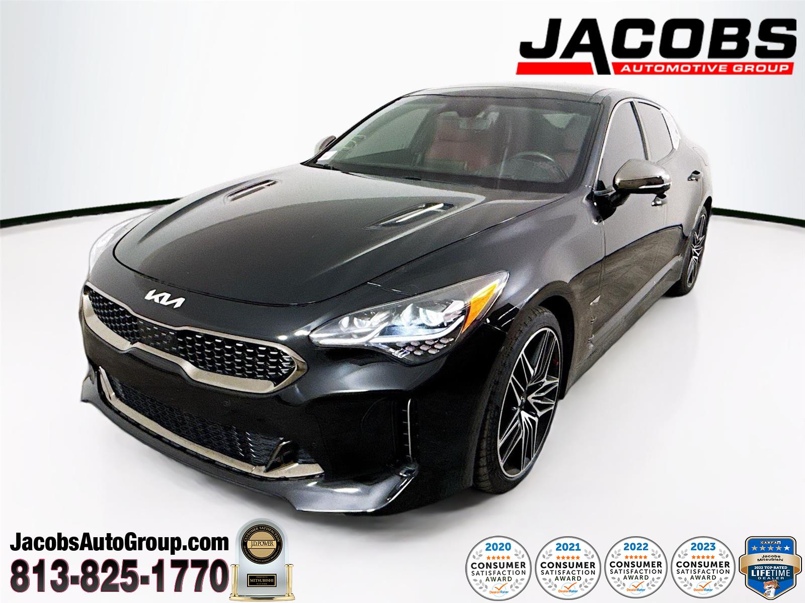 Aurora Black 2023 Kia Stinger GT2 RWD Sedan Rear-Wheel Drive Automatic