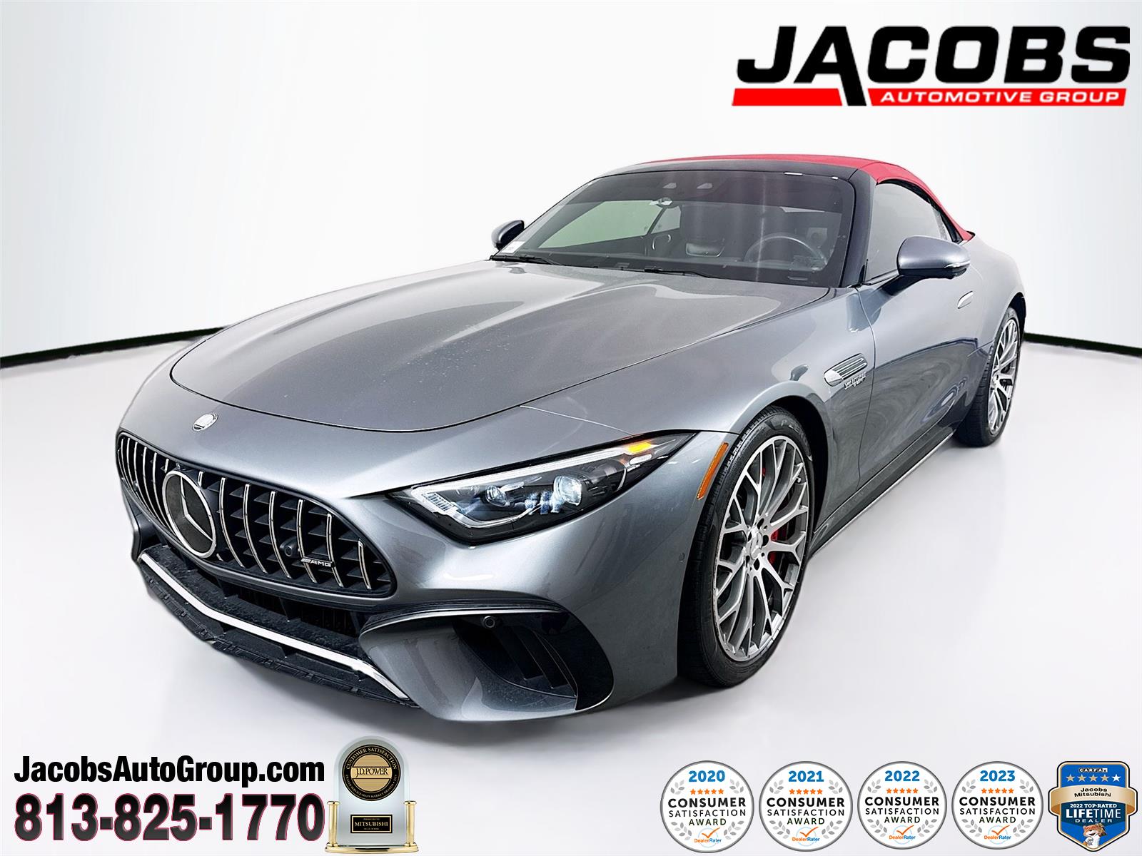 Gray (Selenite Grey Metallic) 2024 Mercedes-Benz SL-Class AMG SL 55 4MATIC Convertible All-Wheel Drive Automatic