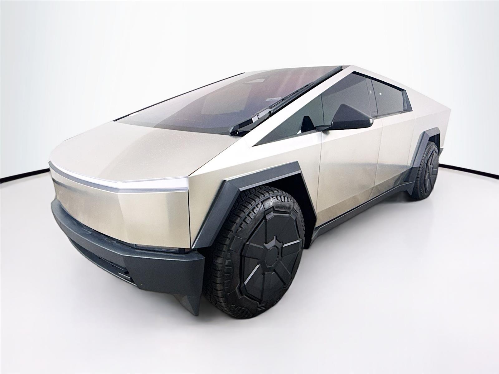Gray (Stainless Steel) 2024 Tesla Cybertruck Crew Cab AWD Pickup Truck All-Wheel Drive Automatic