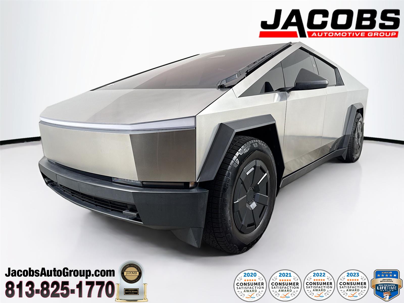 Gray (Stainless Steel) 2024 Tesla Cybertruck Pickup Truck All-Wheel Drive Automatic