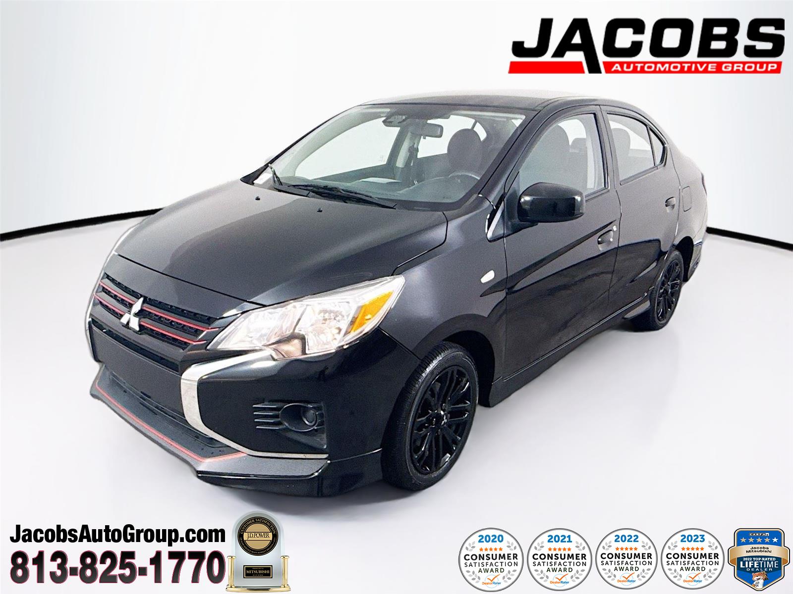 Jet Black Metallic 2024 Mitsubishi Mirage G4 Sedan Front-Wheel Drive Continuously Variable Transmission