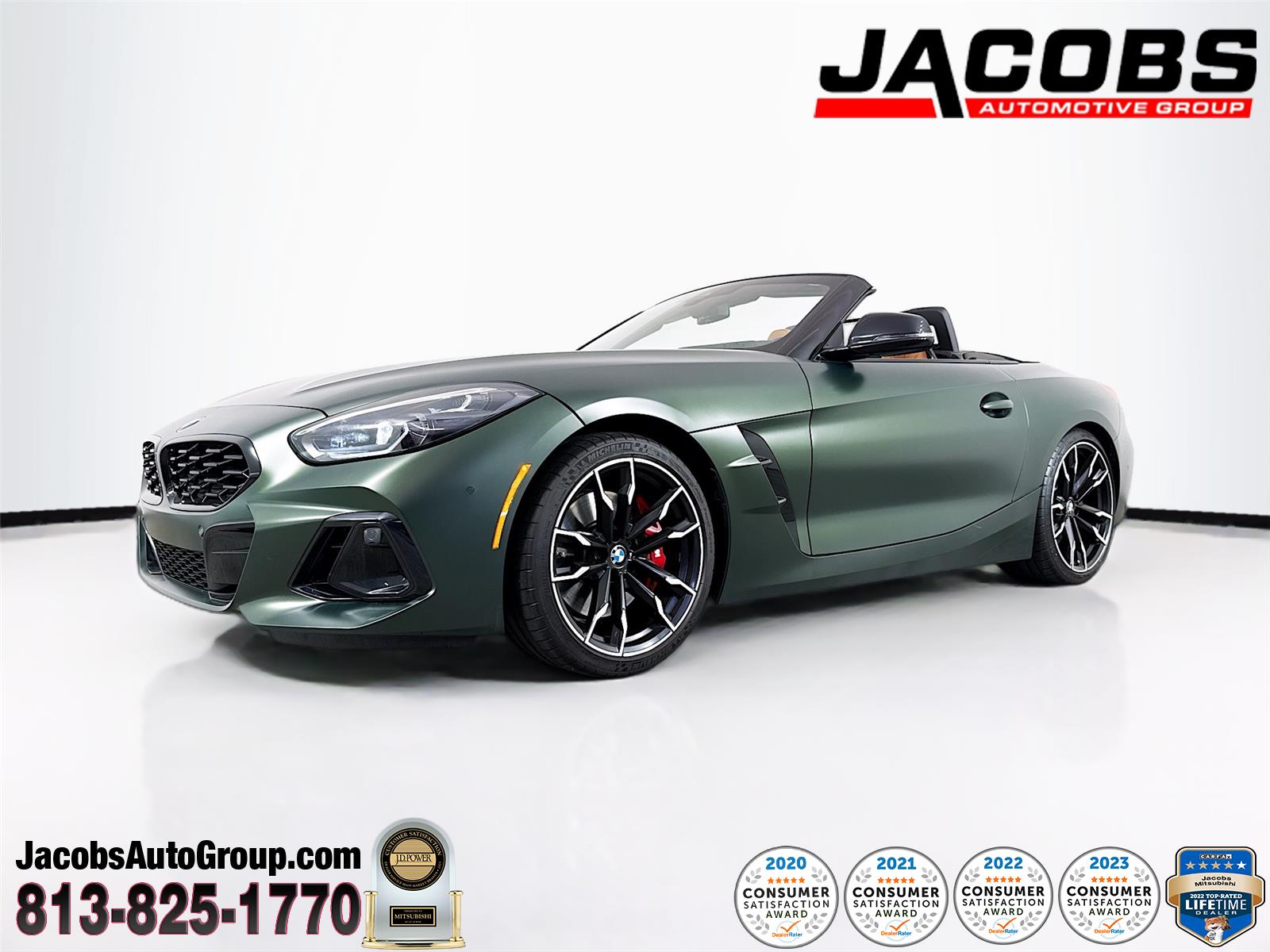Frozen Deep Green Metallic 2025 BMW Z4 Convertible Rear-Wheel Drive Manual