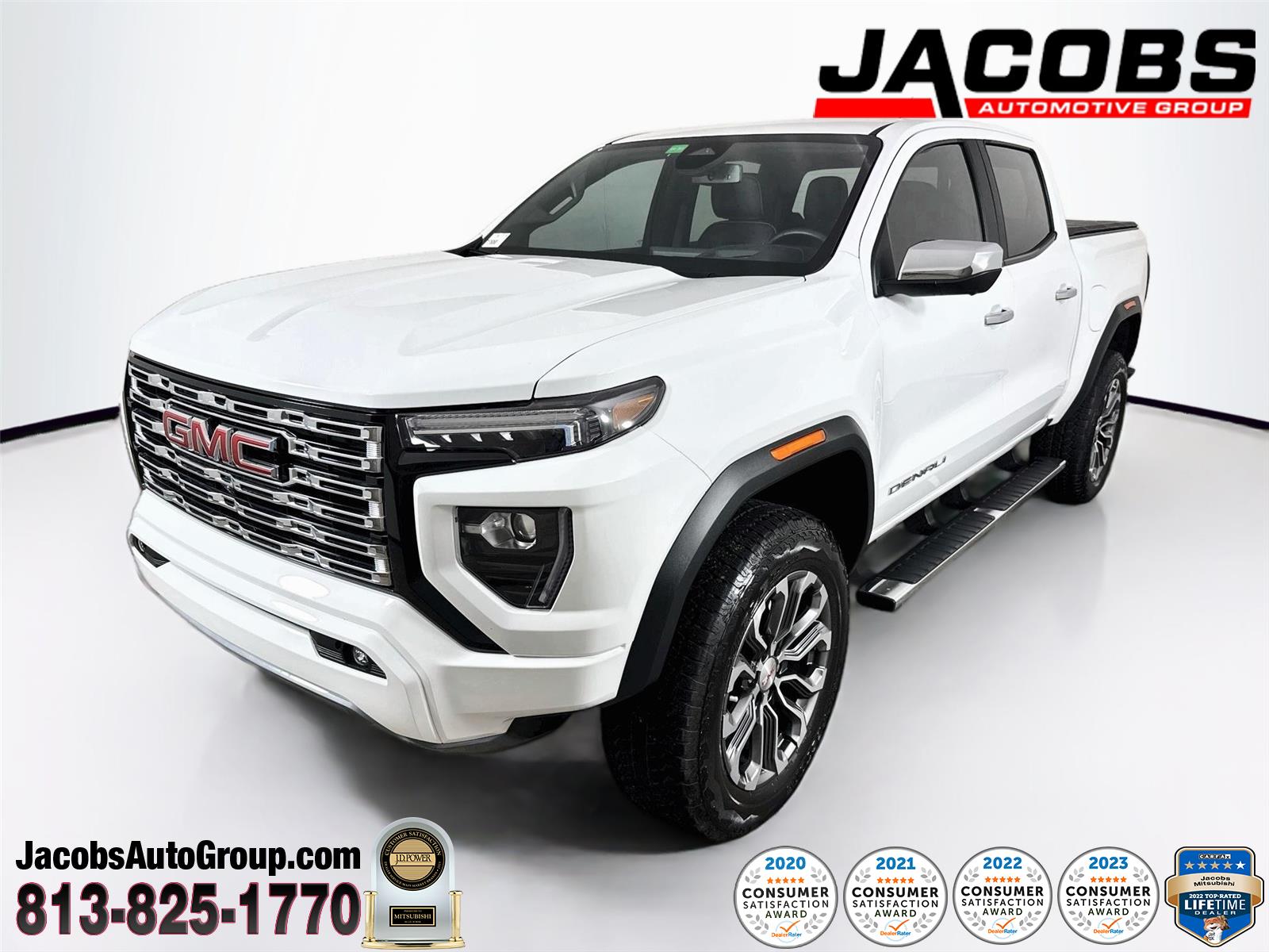 Summit White 2023 GMC Canyon Denali Crew Cab 4WD Pickup Truck Four-Wheel Drive 8-Speed Automatic