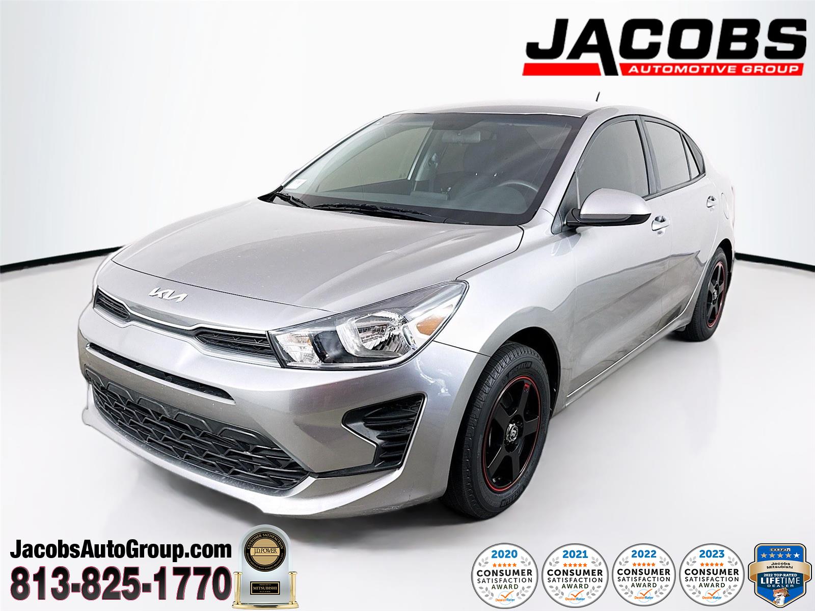 Steel Gray 2023 Kia Rio S FWD Sedan Front-Wheel Drive Continuously Variable Transmission