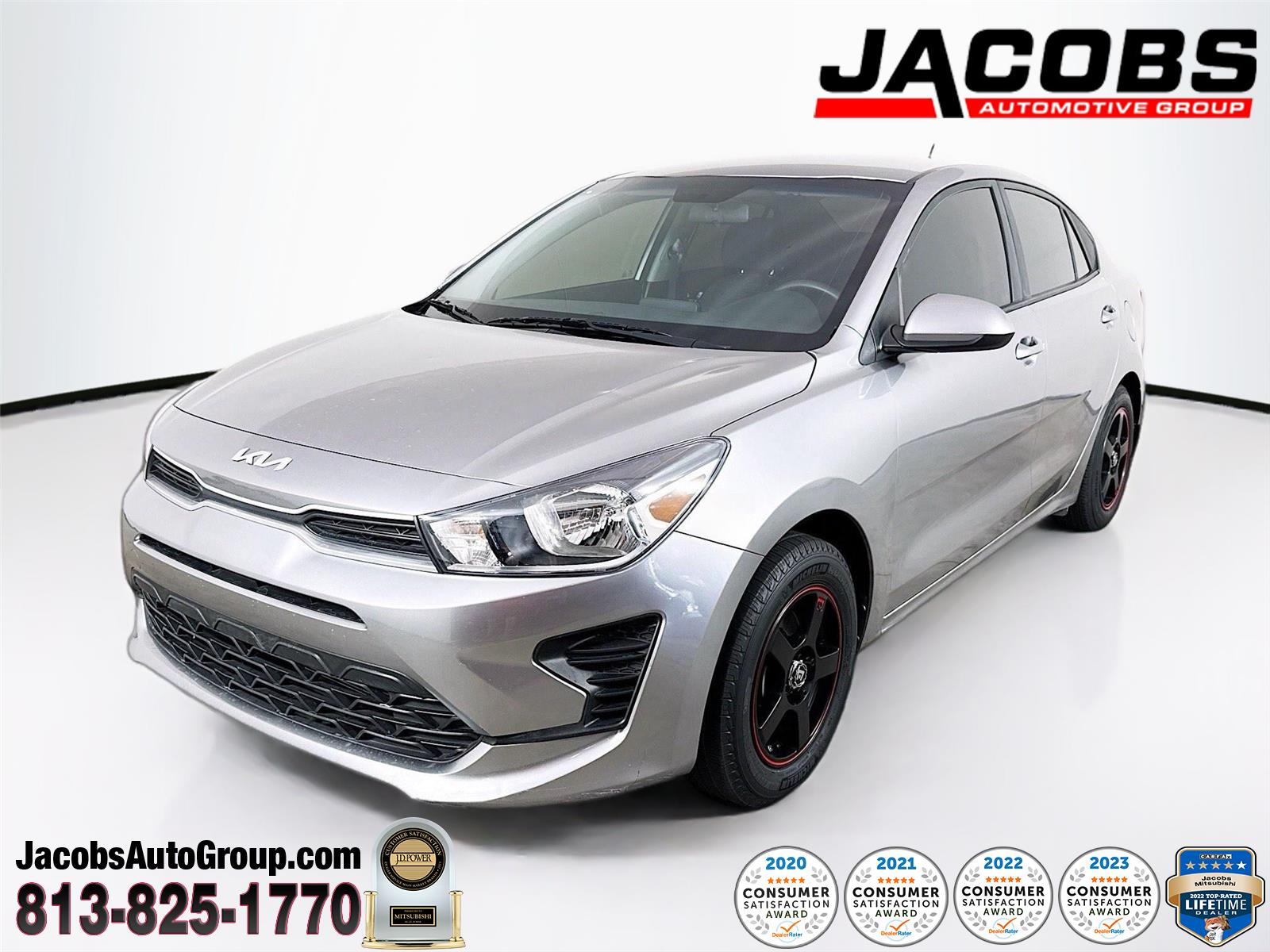 Steel Gray 2023 Kia Rio Sedan Front-Wheel Drive Continuously Variable Transmission