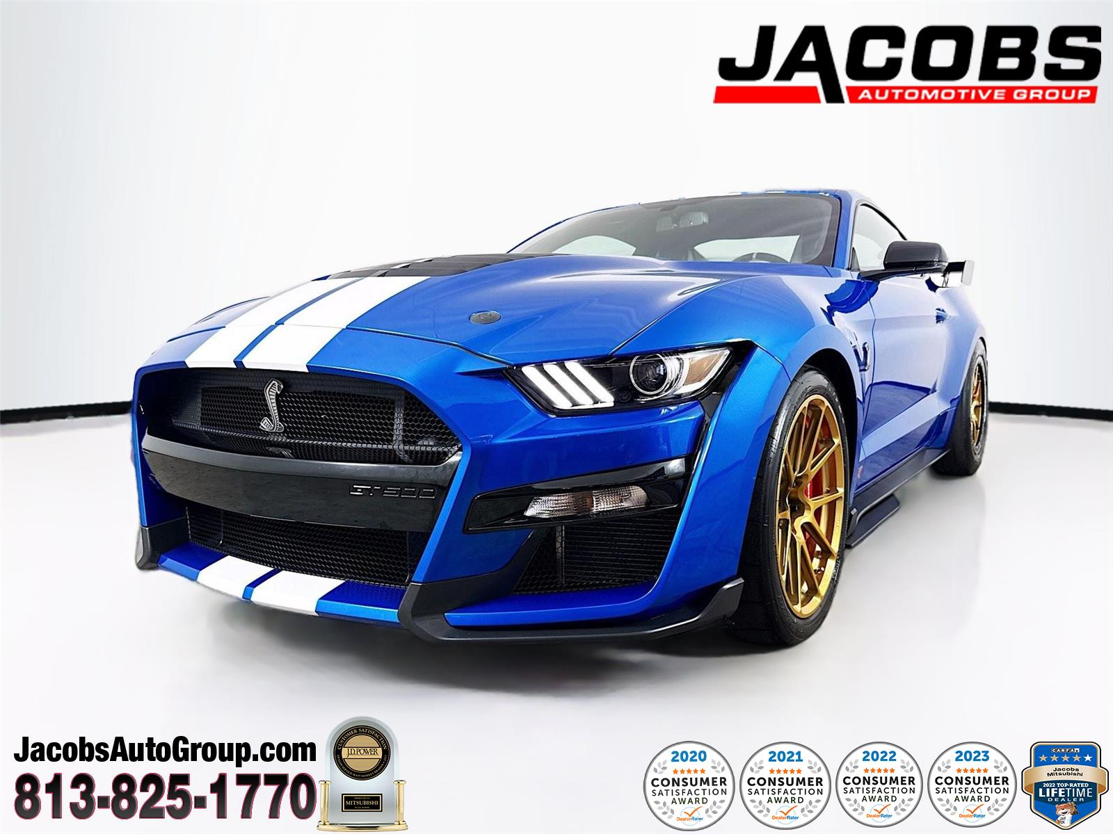 Blue 2020 Ford Mustang Shelby GT500 Fastback RWD Coupe Rear-Wheel Drive 