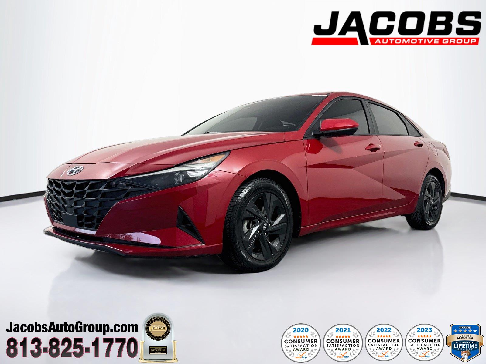 Scarlet Red Pearl 2022 Hyundai Elantra Sedan Front-Wheel Drive Continuously Variable Transmission