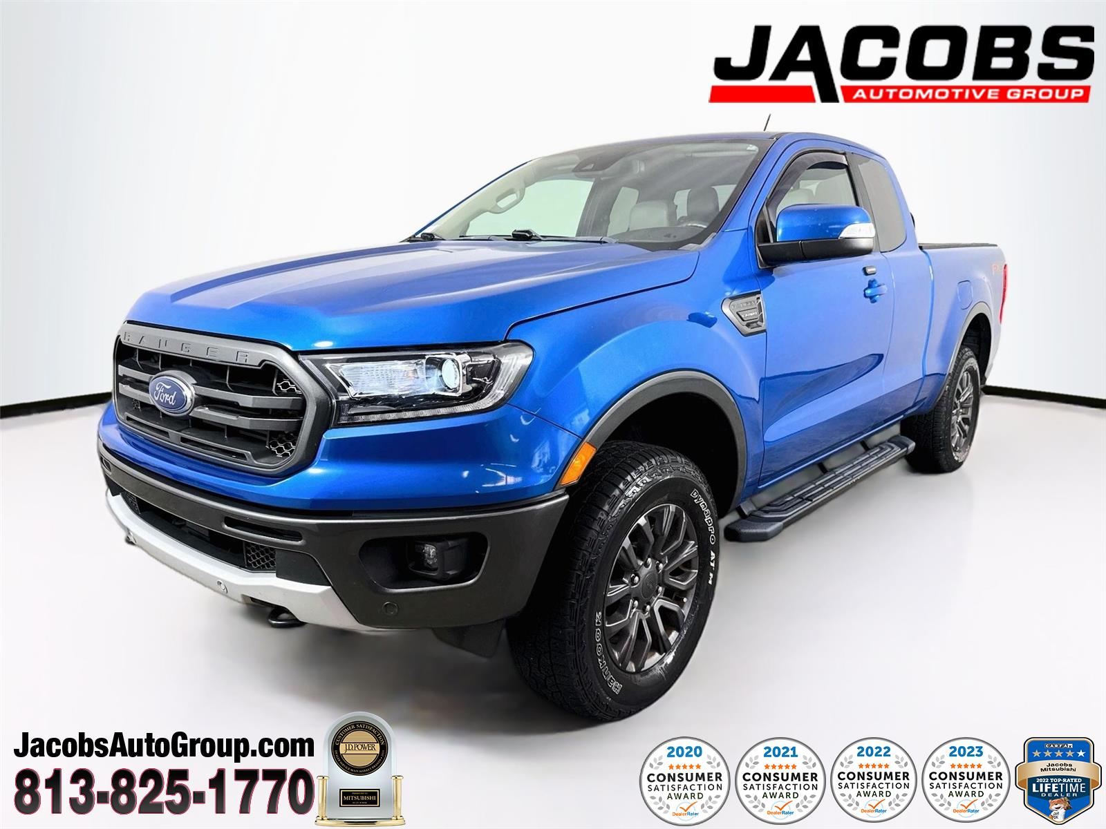 Velocity Blue Metallic 2021 Ford Ranger Pickup Truck Four-Wheel Drive Automatic