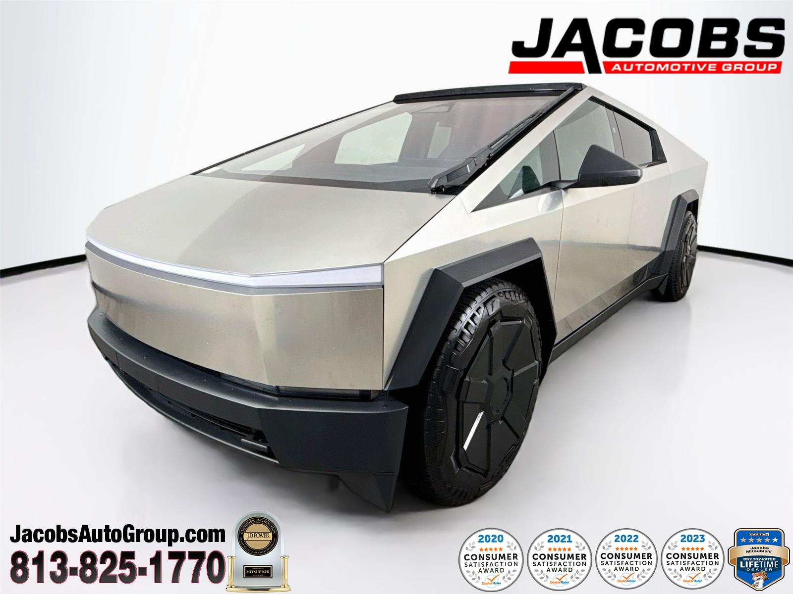 Gray (Stainless Steel) 2024 Tesla Cybertruck Pickup Truck All-Wheel Drive Automatic