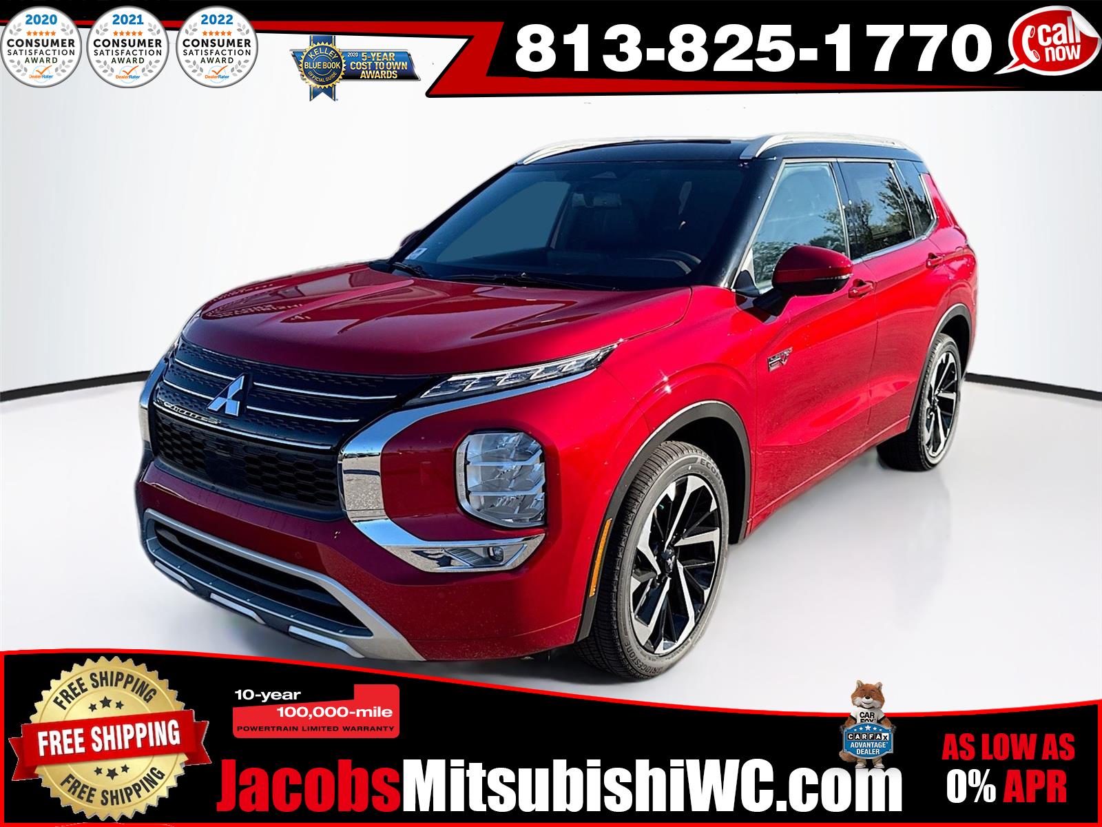 Red Diamond/Black Roof 2025 Mitsubishi Outlander Hybrid Plug-in SUV / Crossover All-Wheel Drive Automatic